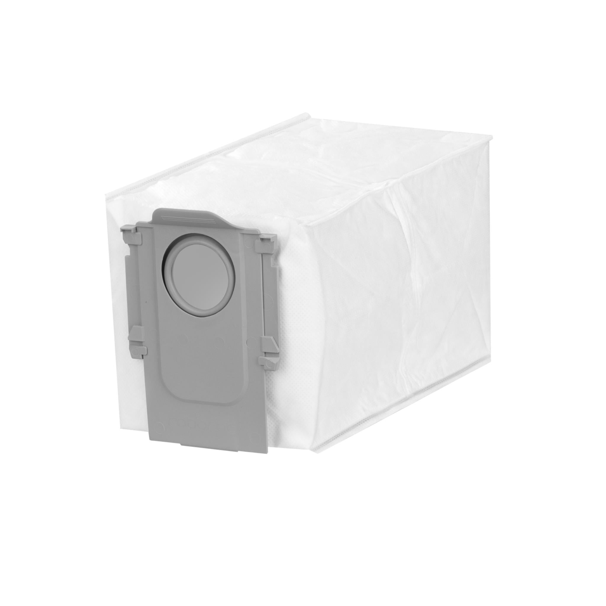Roborock disposable 2.5L dust bag with gray base and clear outer wrapper