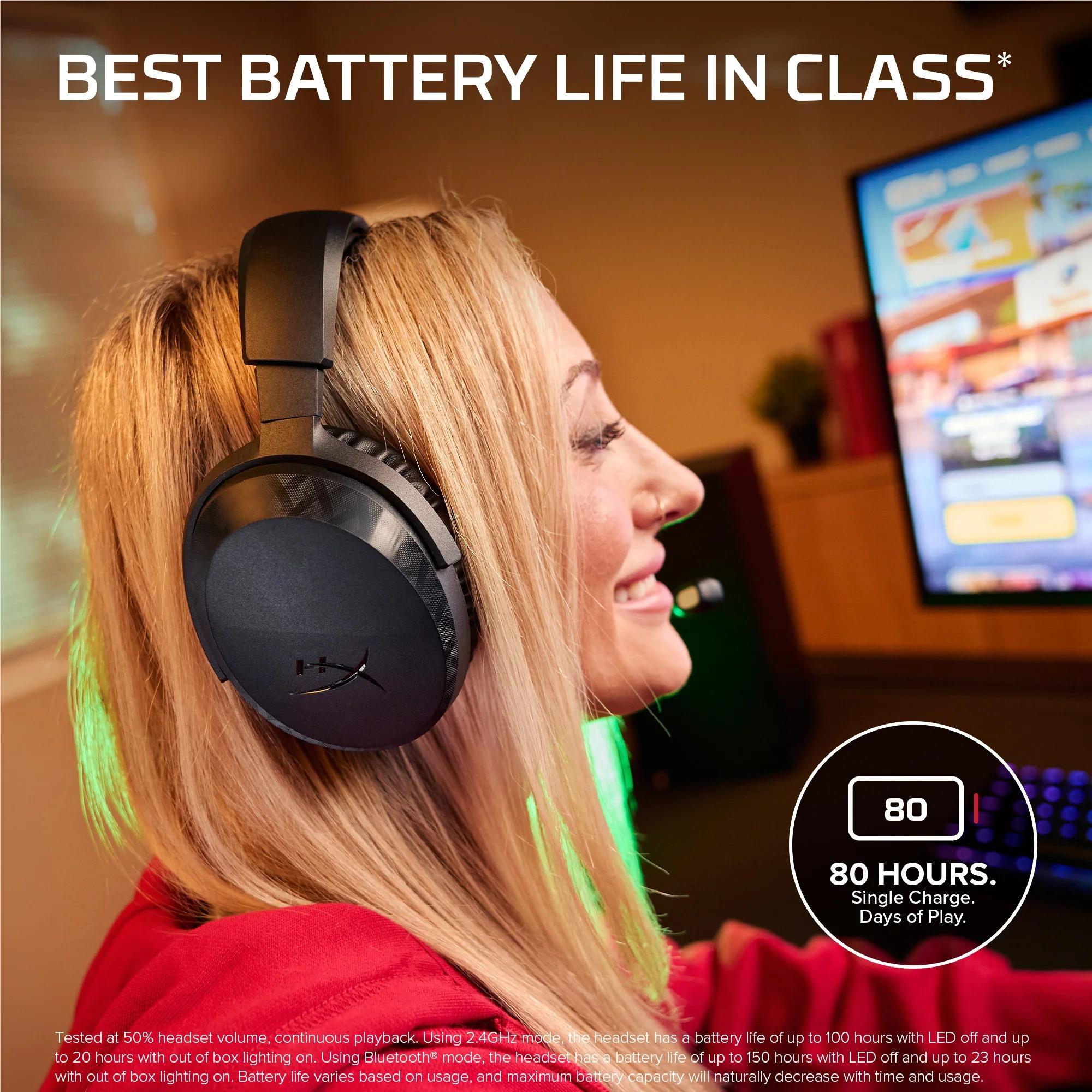 HyperX Cloud Stinger 3 wireless gaming headset in white, image 2 - Gaming Headsets at Tech Supply Shed NZ