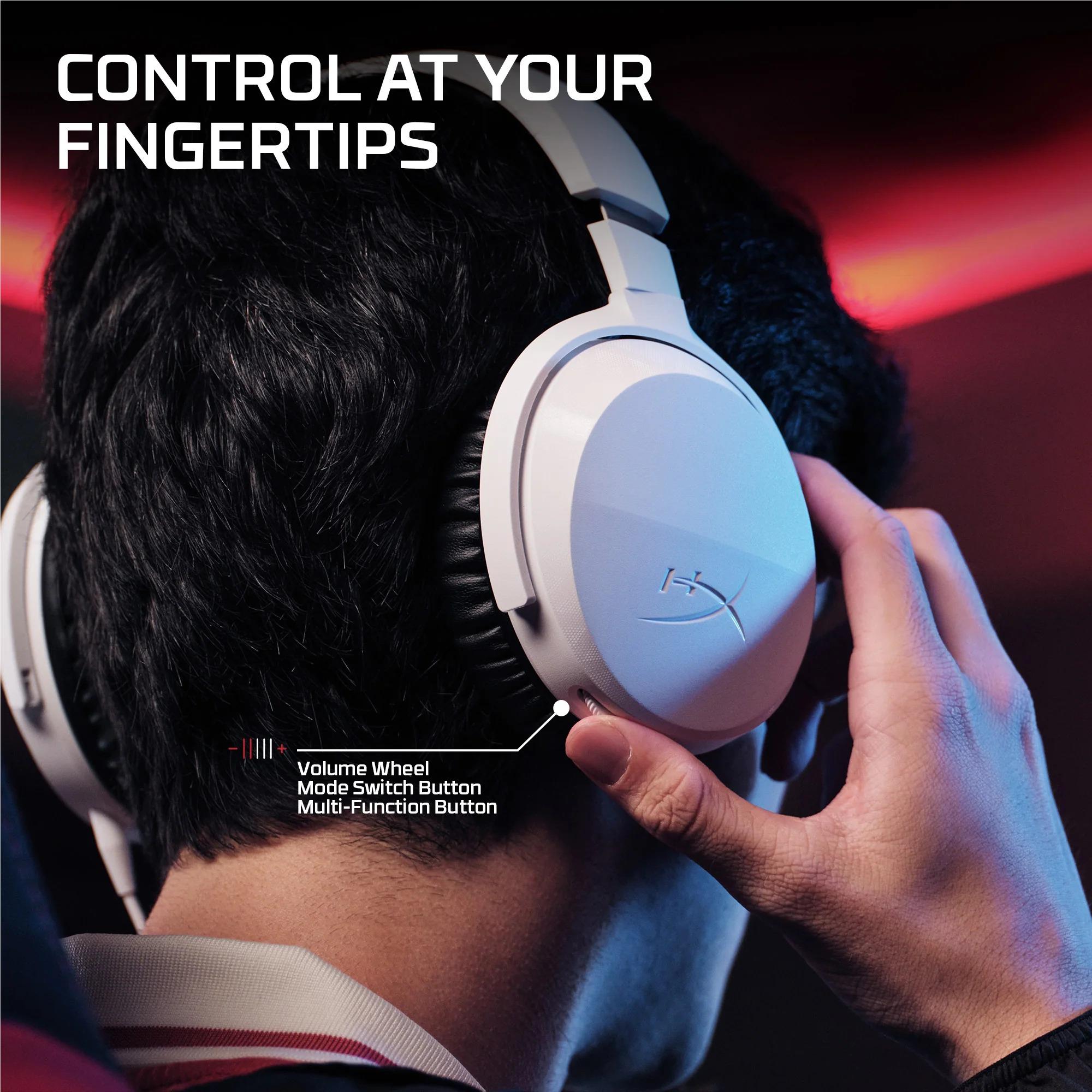 HyperX Cloud Stinger 3 wireless gaming headset in white, image 9 - Gaming Headsets at Tech Supply Shed NZ