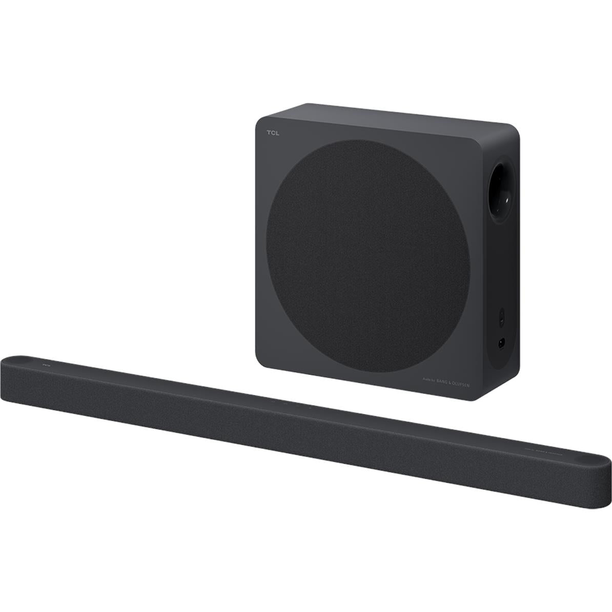 TCL soundbar with dark finish and slim bar design