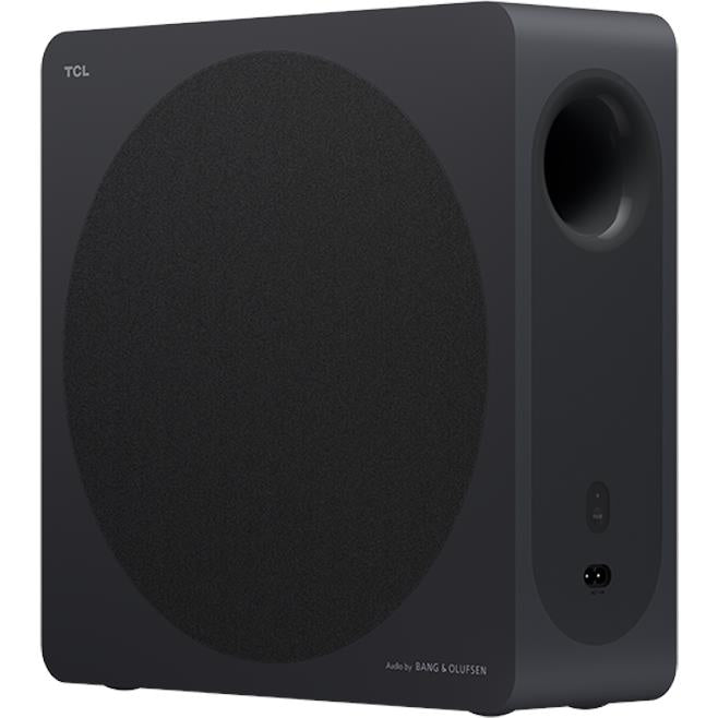 TCL wireless subwoofer with side port and circular grille