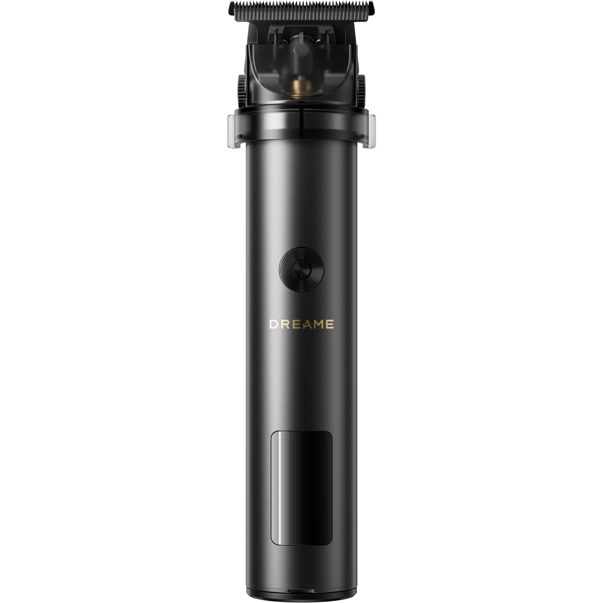 Black grooming and styling device with metal trimmer head, DREAME