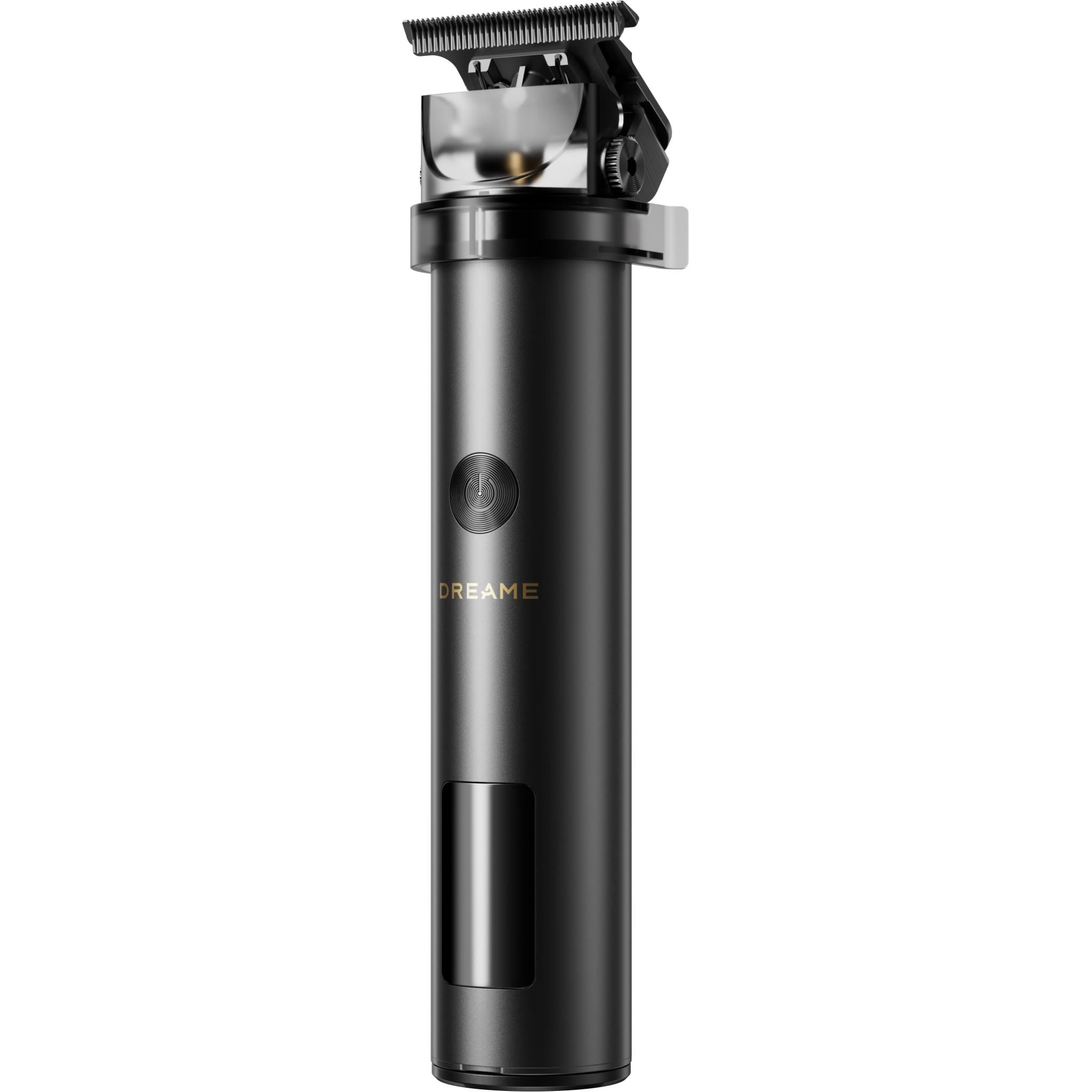 Black grooming and styling device with open trimmer and guard, DREAME