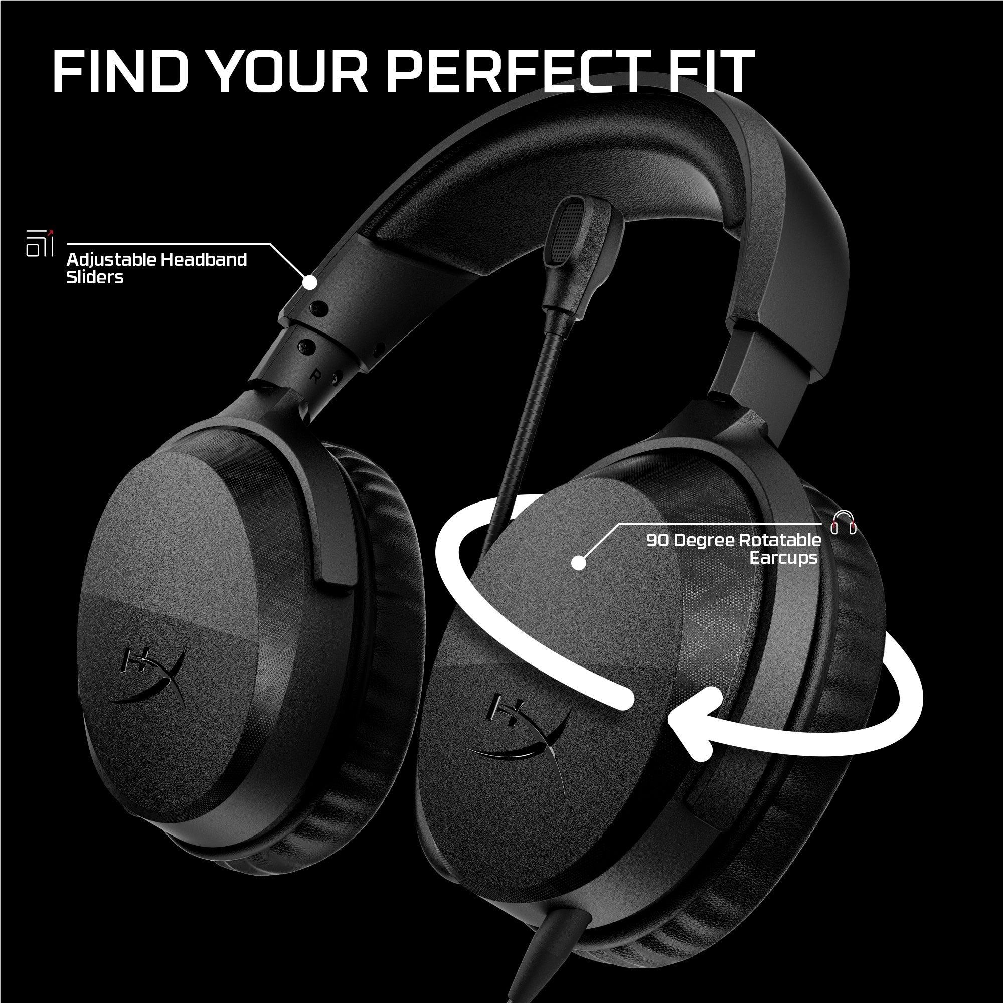 HyperX Cloud Stinger 3 wired gaming headset in black, image 6 - Gaming Headsets at Tech Supply Shed NZ