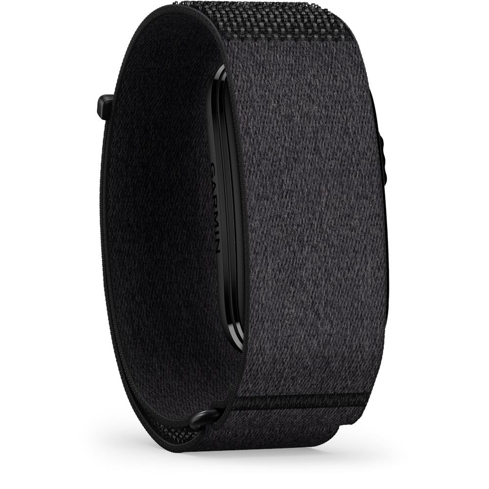 Screenless health tracker band in black with fabric strap and clasp