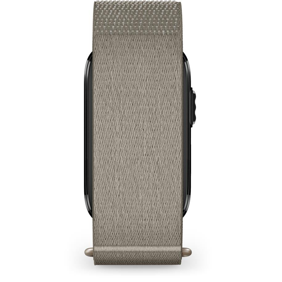 Garmin screenless fitness band with French grey strap and pin clasp