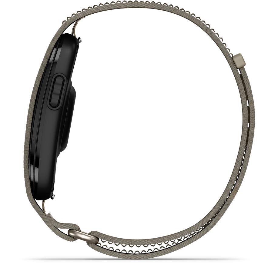 Garmin screenless fitness band loop with French grey fabric strap and black module