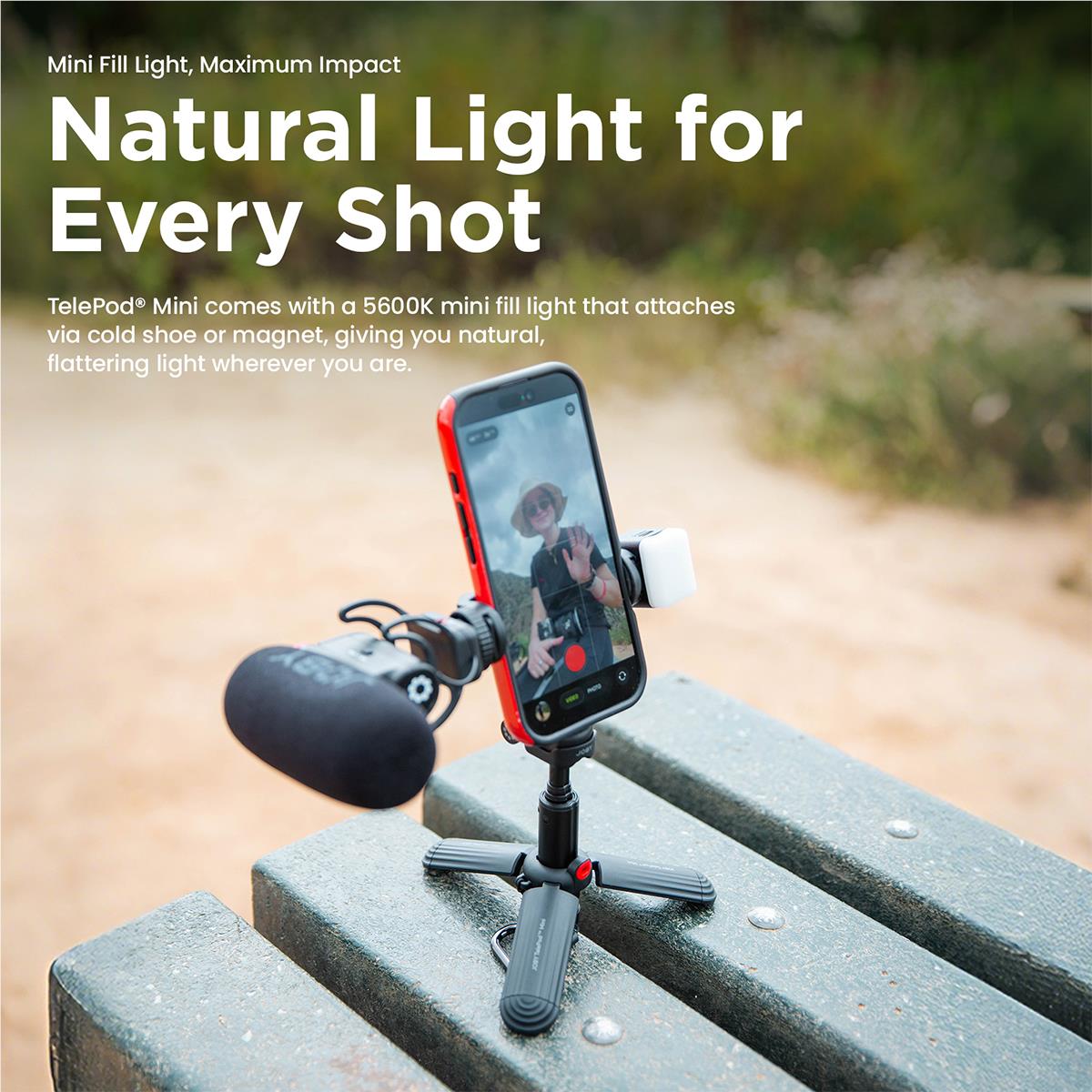 Joby TelePod Mini tripod with fill light and remote, image 6 - Camera Accessories at Tech Supply Shed NZ