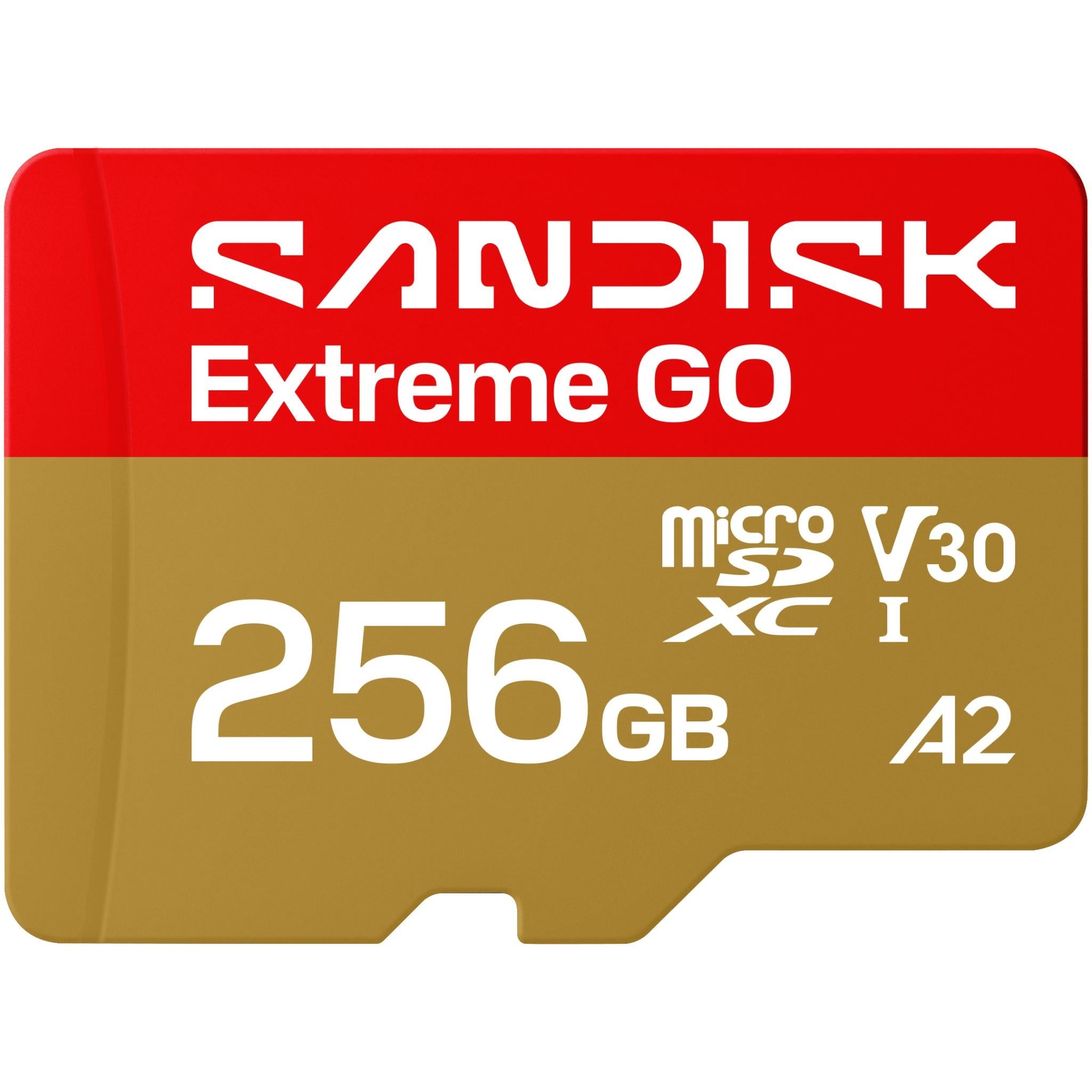 SanDisk Extreme GO 256GB microSDXC UHS-I memory card - Memory Cards & Readers at Tech Supply Shed NZ