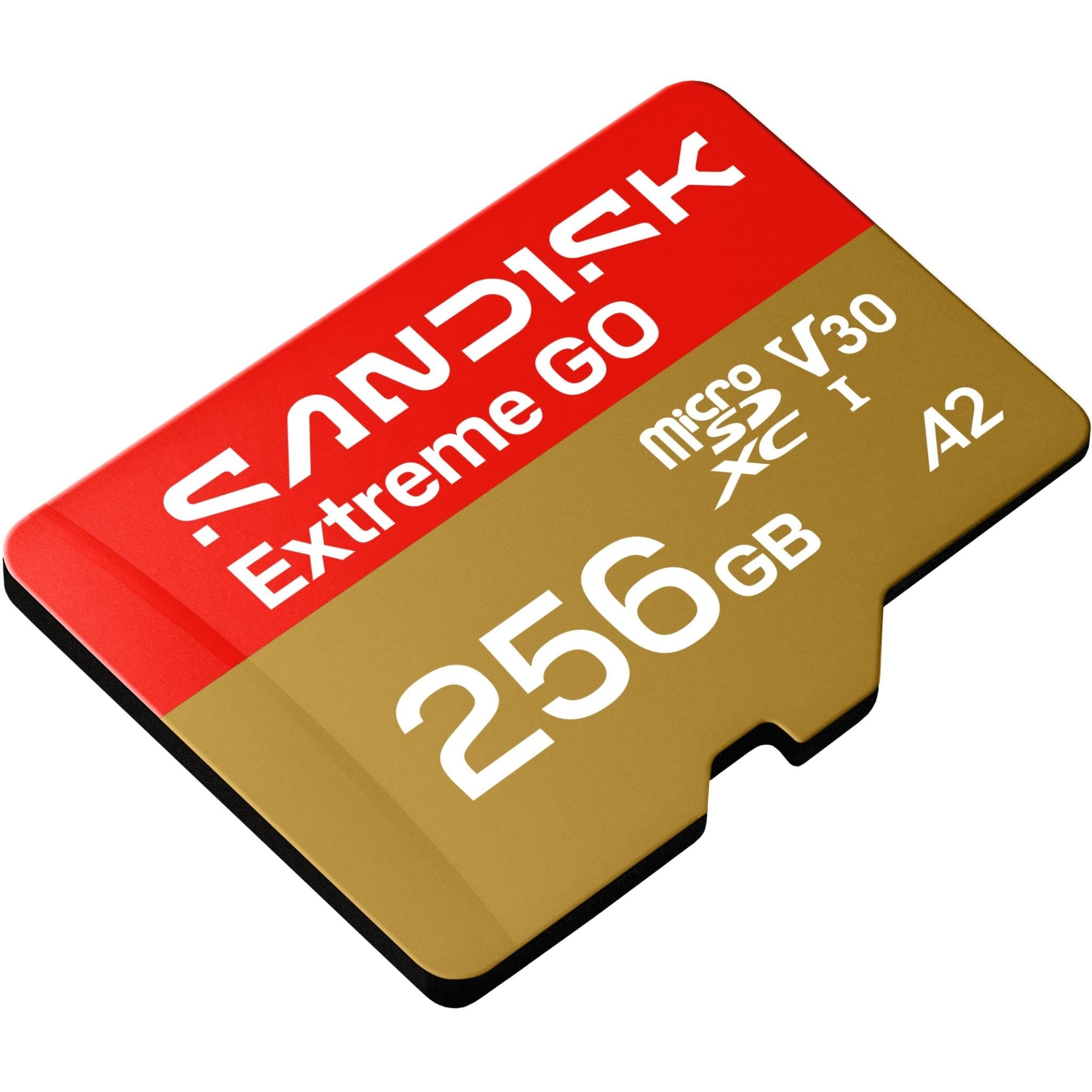 SanDisk Extreme GO 256GB microSDXC UHS-I memory card, image 3 - Memory Cards & Readers at Tech Supply Shed NZ