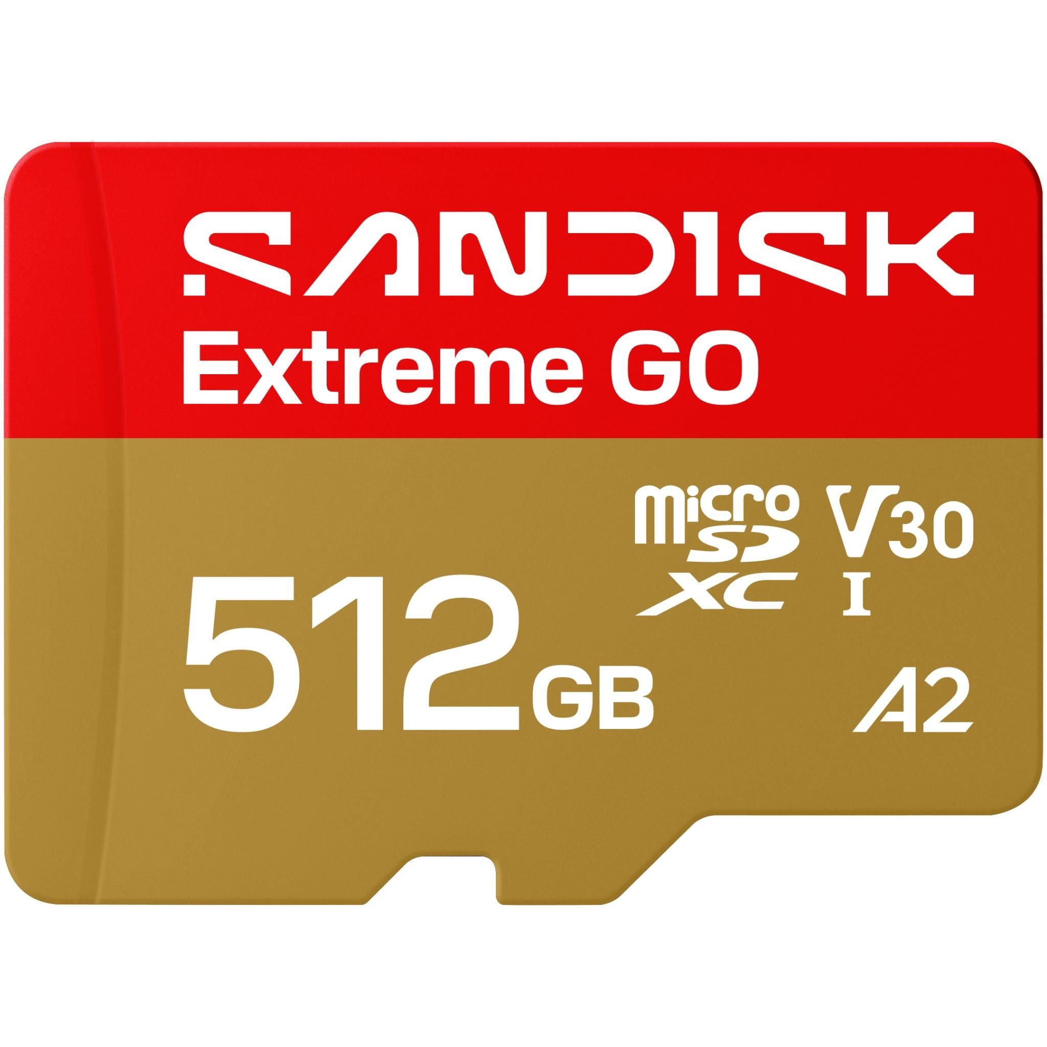 SanDisk Extreme GO 512GB microSDXC UHS-I memory card - Memory Cards & Readers at Tech Supply Shed NZ