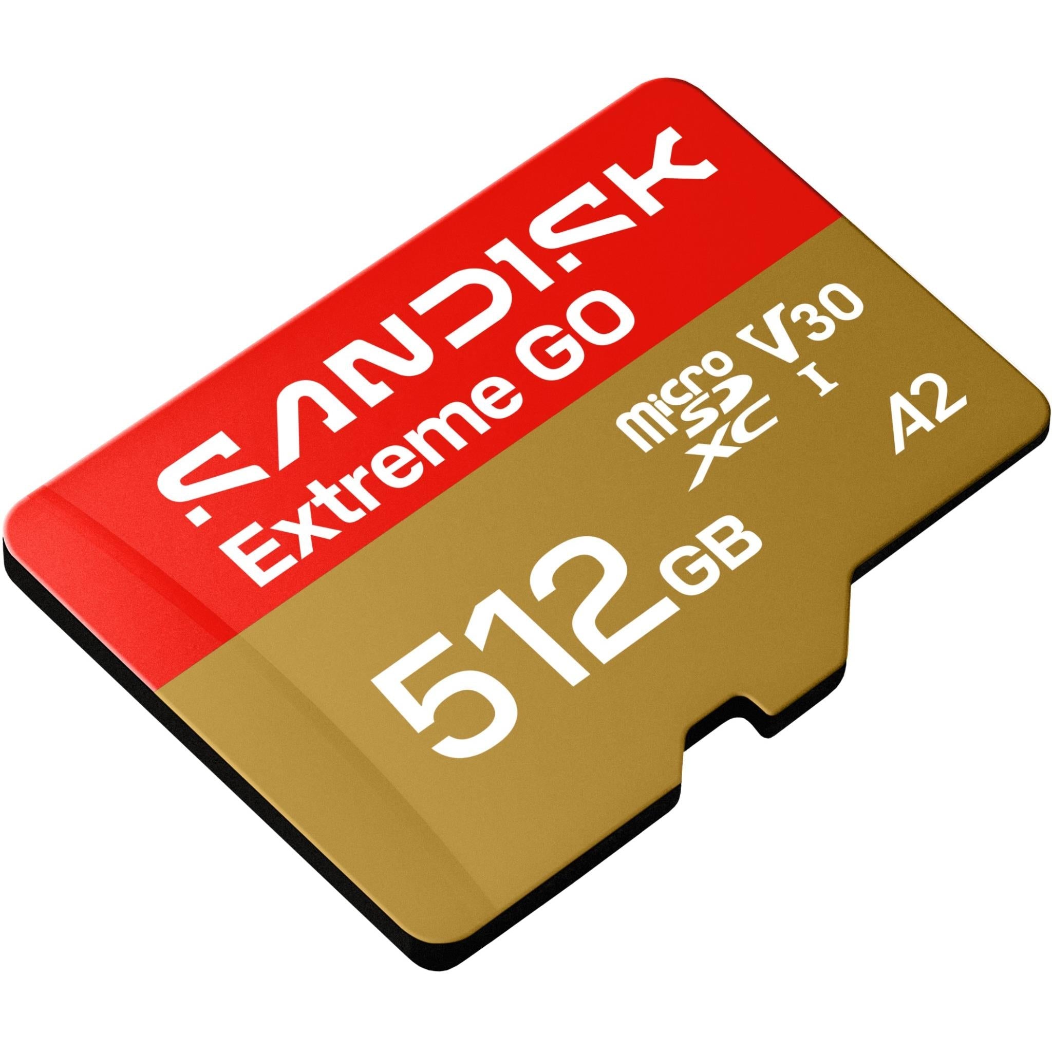 SanDisk Extreme GO 512GB microSDXC UHS-I memory card, image 3 - Memory Cards & Readers at Tech Supply Shed NZ