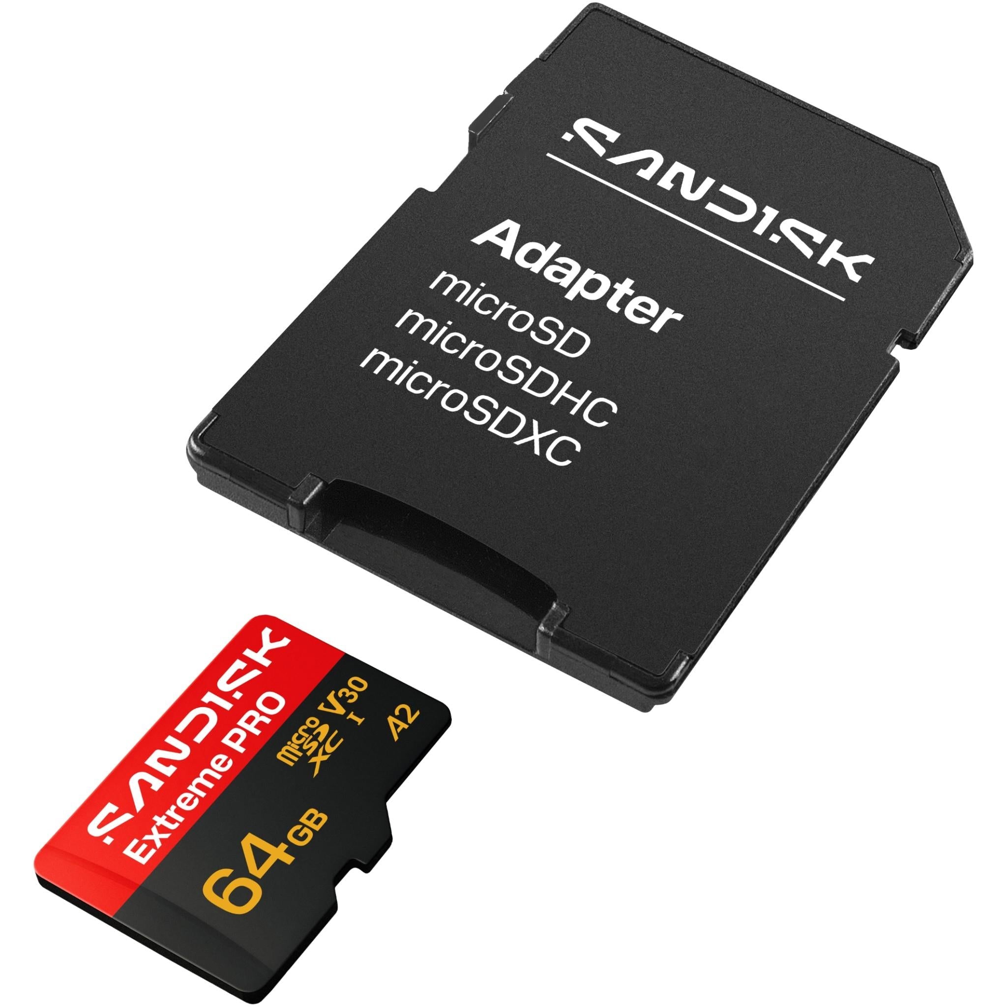 SanDisk Extreme PRO 64GB microSDXC UHS-I memory card, image 3 - Memory Cards & Readers at Tech Supply Shed NZ