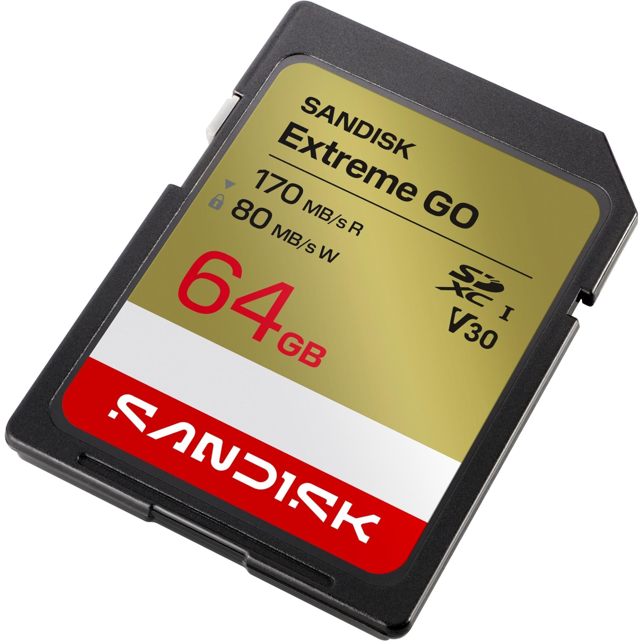 SanDisk Extreme GO 64GB SDXC UHS-I memory card, image 3 - Memory Cards & Readers at Tech Supply Shed NZ