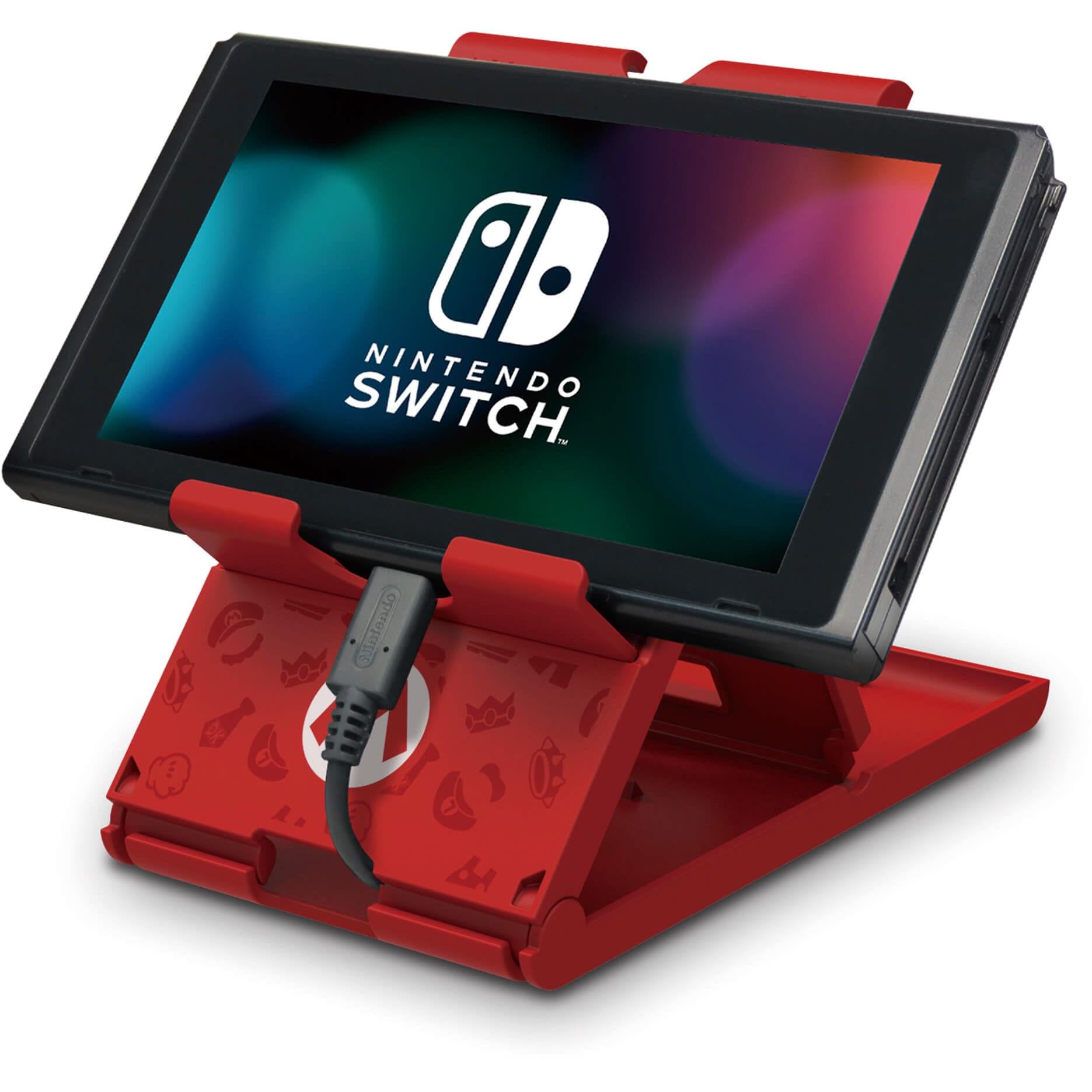 HORI Compact PlayStand for Nintendo Switch with red Super Mario design, image 2 - Electronic Gaming Accessories at Tech Supply Shed NZ