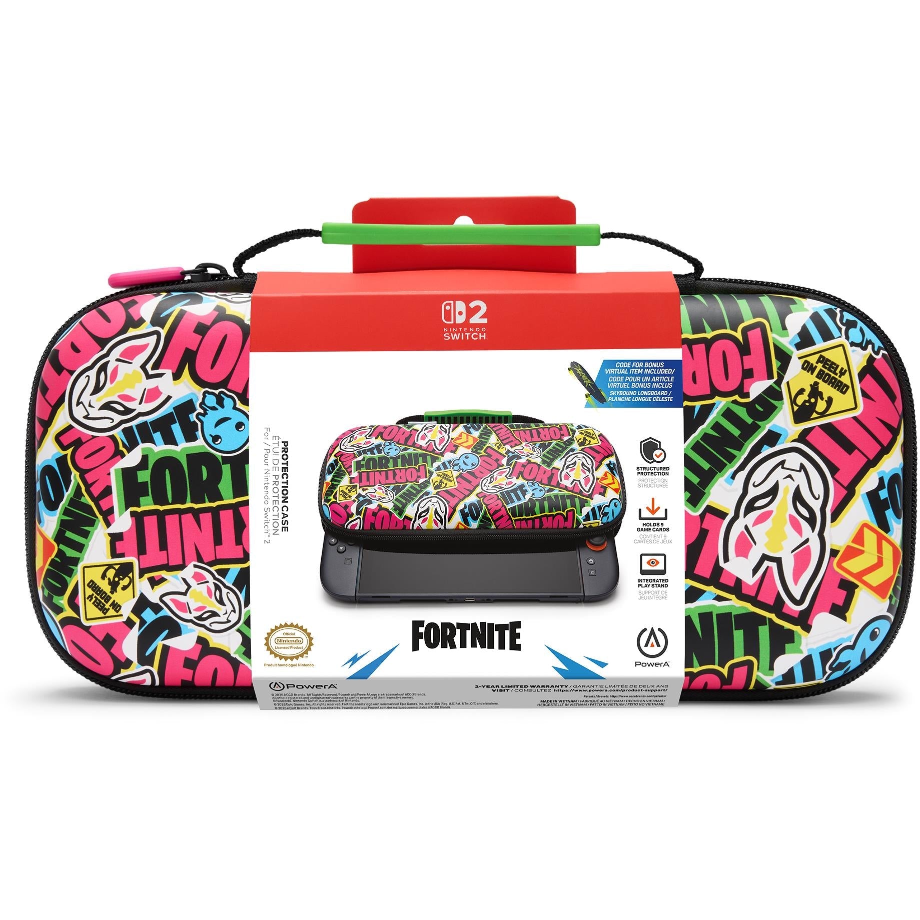 PowerA Protection Case for Nintendo Switch 2 in Fortnite Sticker Mashup design, image 9 - Electronic Gaming Accessories at Tech Supply Shed NZ