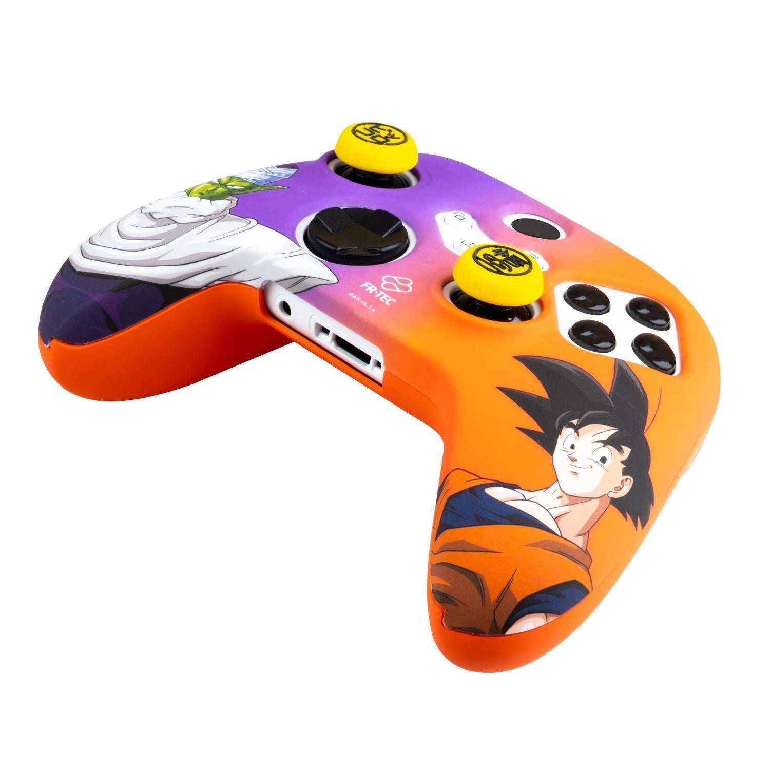 Xbox controller hard case and grips with orange-purple graphics and yellow thumb grips