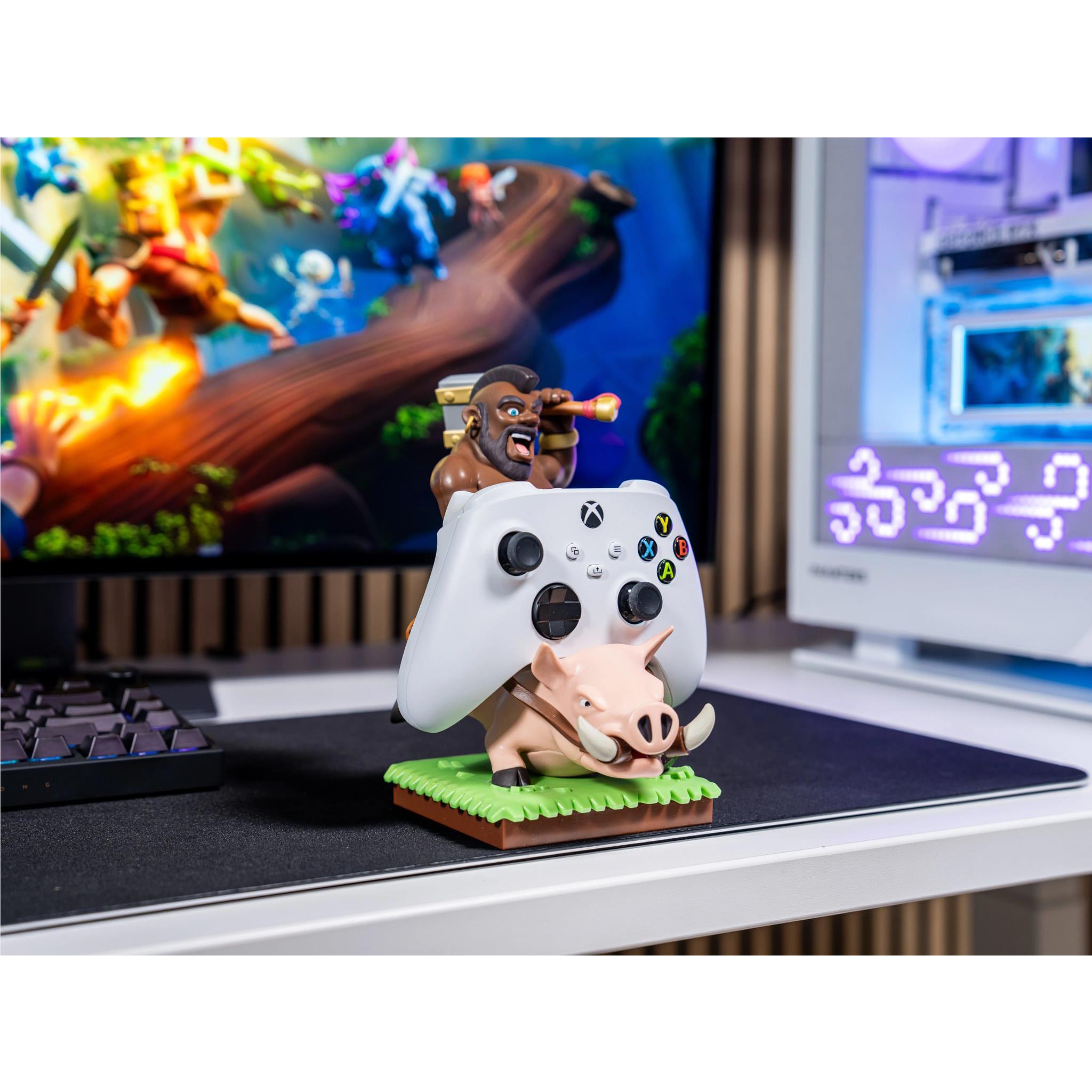 Hog Rider controller holder with white game controller docked above the boar