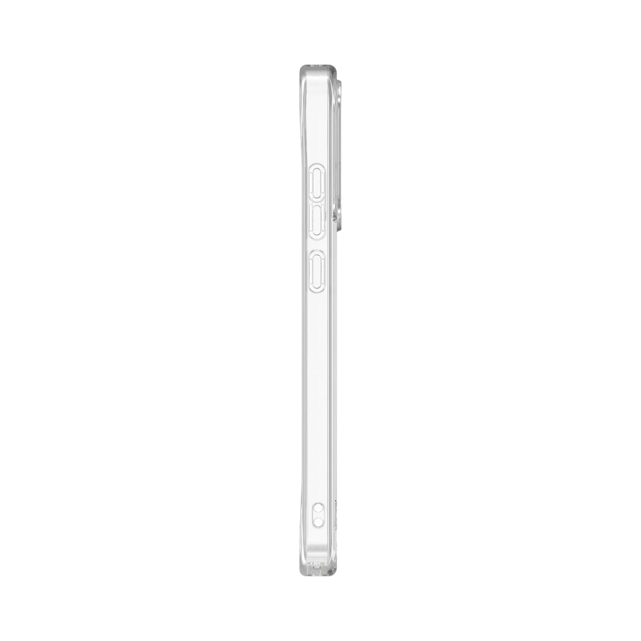 Clear magnetic phone case side with button covers and port cutouts