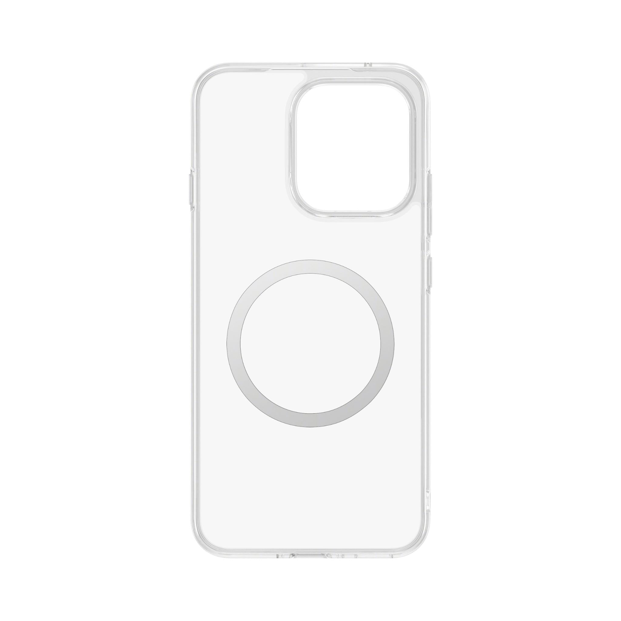 Clear magnetic phone case back with circular magnetic ring
