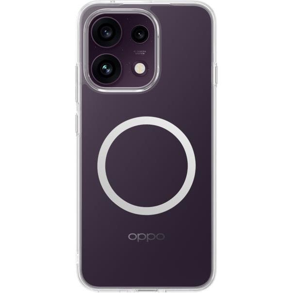 OPPO clear magnetic phone case with circular ring and camera cutouts