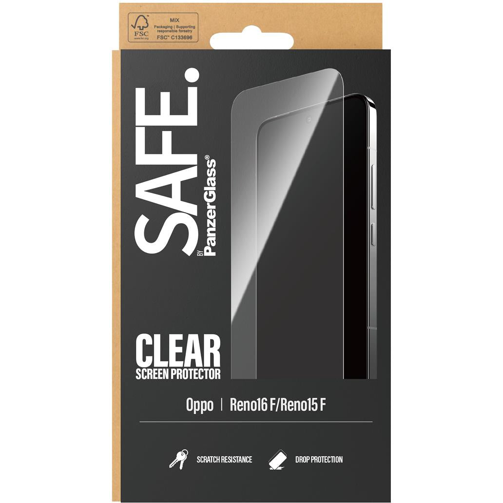 SAFE by PanzerGlass Ultra-Wide Fit clear screen protector for OPPO Reno16 Pro - Phone Accessories at Tech Supply Shed NZ