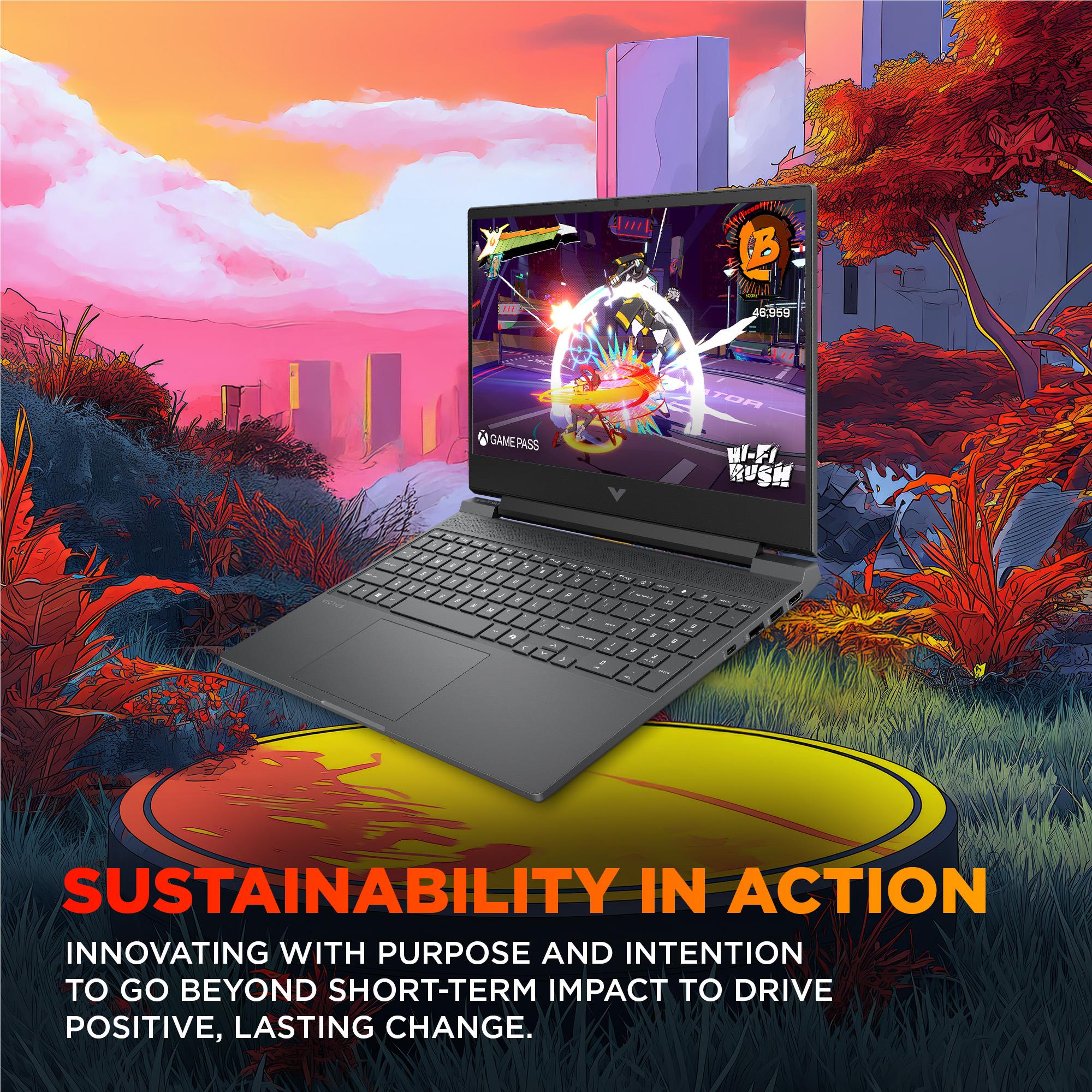 HP Victus 15.6 inch gaming laptop with RTX 3050 in silver, image 2 - Business & Home Laptops at Tech Supply Shed NZ