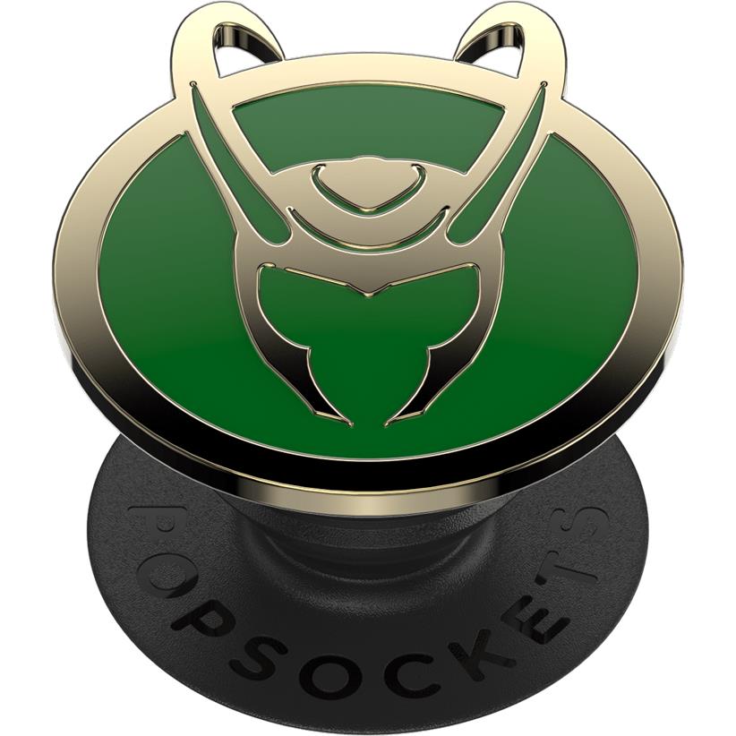 PopSockets Enamel PopGrip Marvel Loki phone grip and stand in green, image 3 - Phone Accessories at Tech Supply Shed NZ