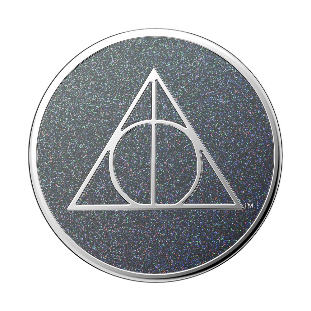 PopSockets Enamel PopGrip Harry Potter Glitter Deathly Hallows phone grip and stand in grey - Phone Accessories at Tech Supply Shed NZ