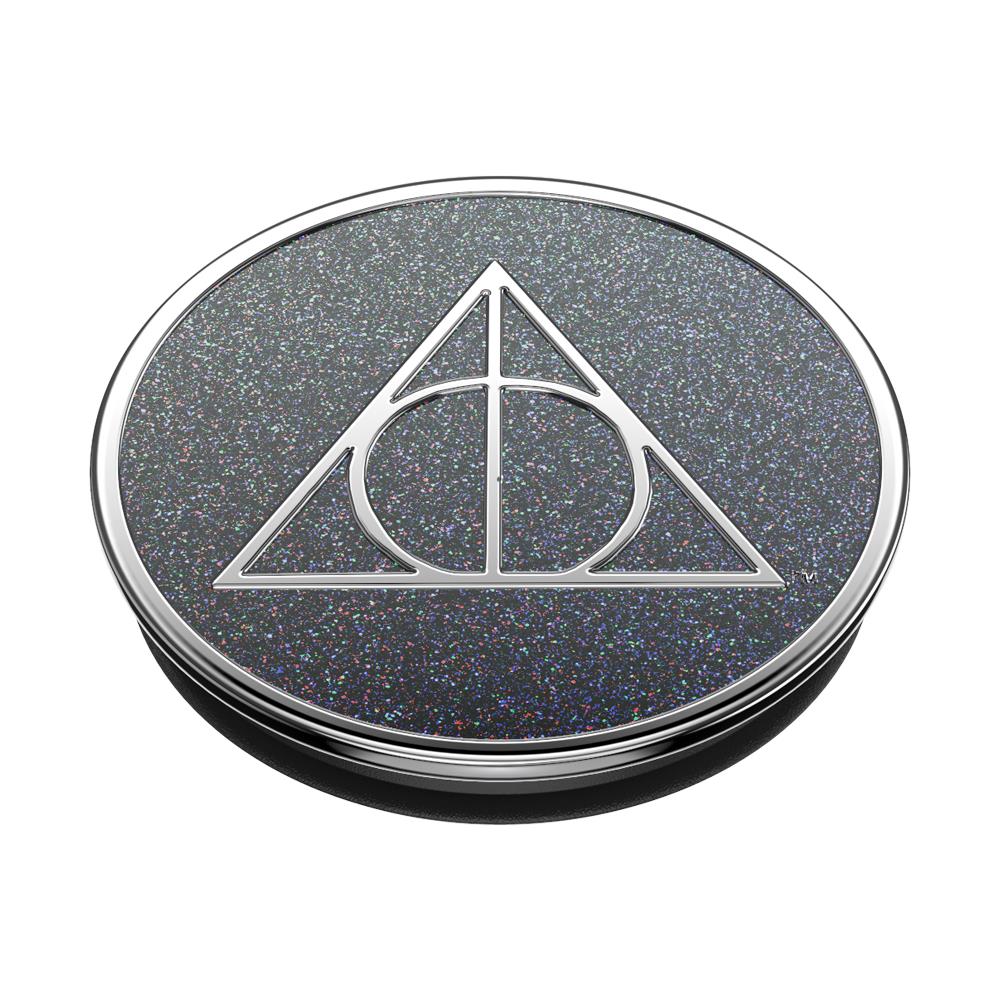 PopSockets Enamel PopGrip Harry Potter Glitter Deathly Hallows phone grip and stand in grey, image 3 - Phone Accessories at Tech Supply Shed NZ