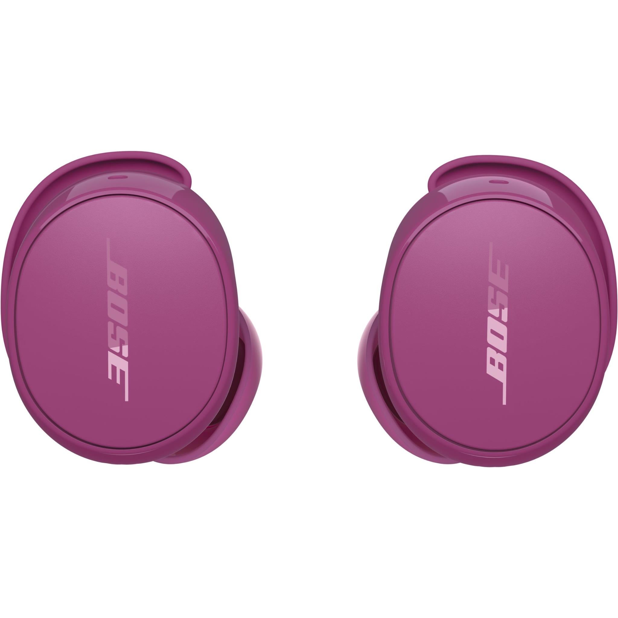 Pair of rosewood mauve in-ear earbuds, front view, Bose