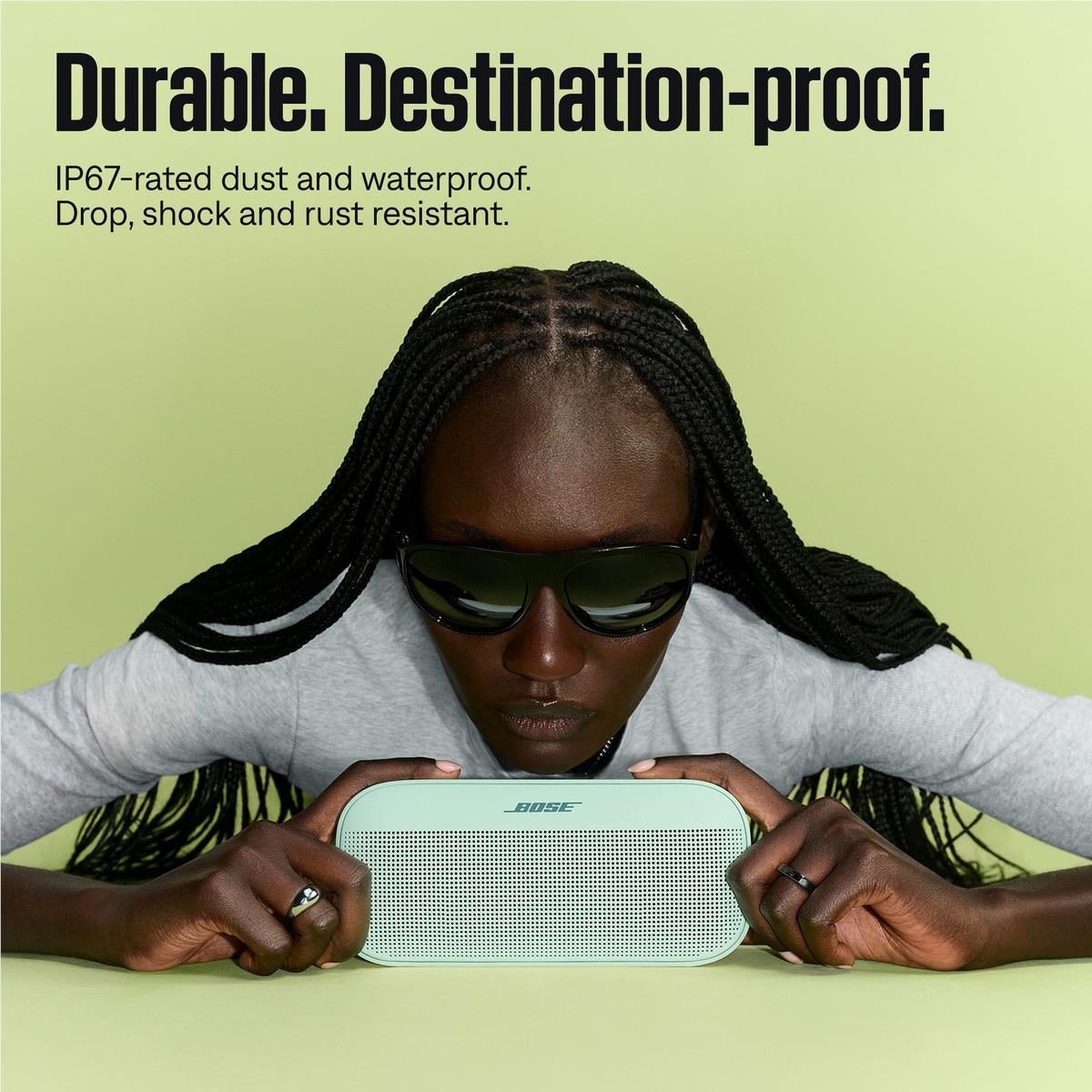 Bose SoundLink Flex 2nd Gen portable Bluetooth speaker in Dewdrop Mint green, image 8 - Portable Speakers at Tech Supply Shed NZ