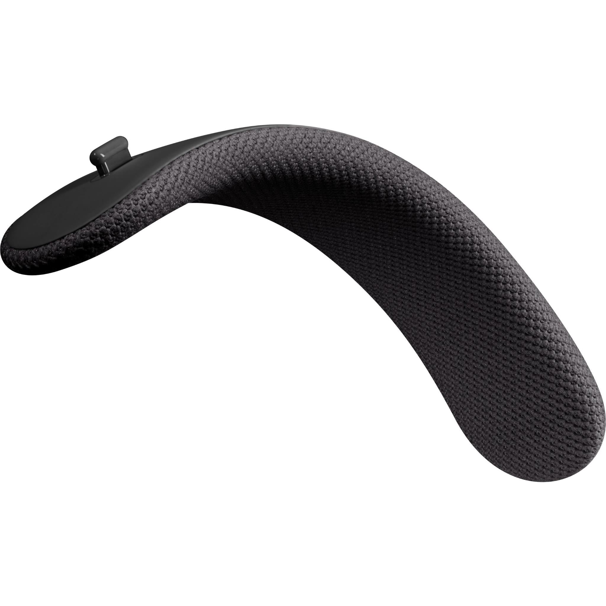 Black performance knit headband cushion pad with textured surface