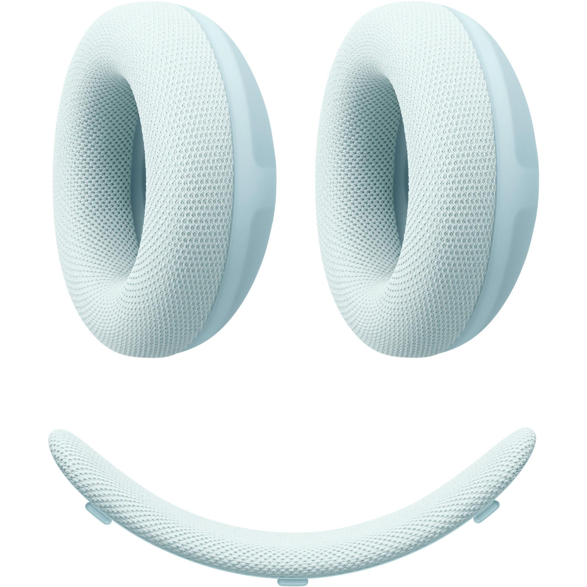Sky blue performance knit cushion set: two ear pads and headband pad