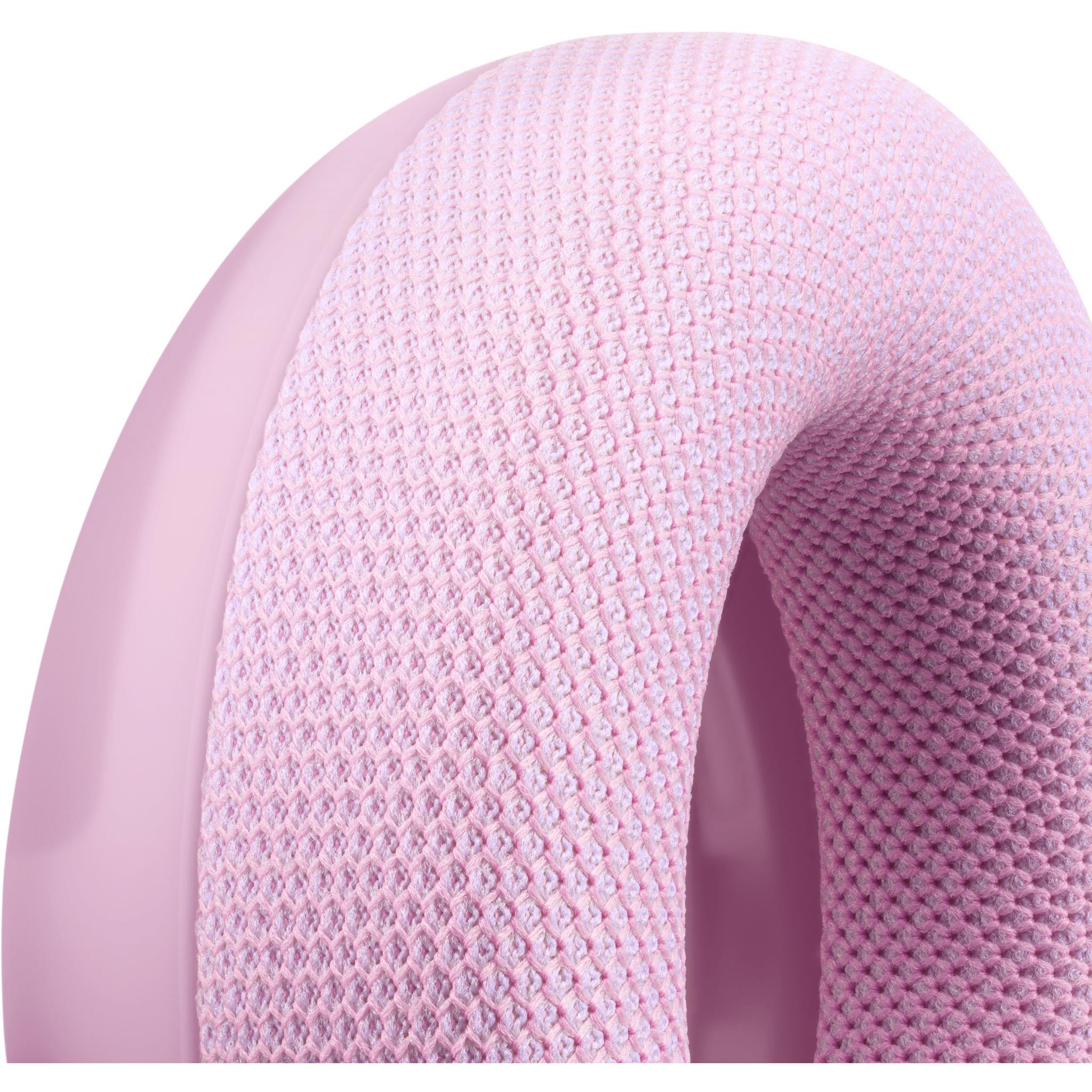 Pink knit headband cushion close-up with molded base