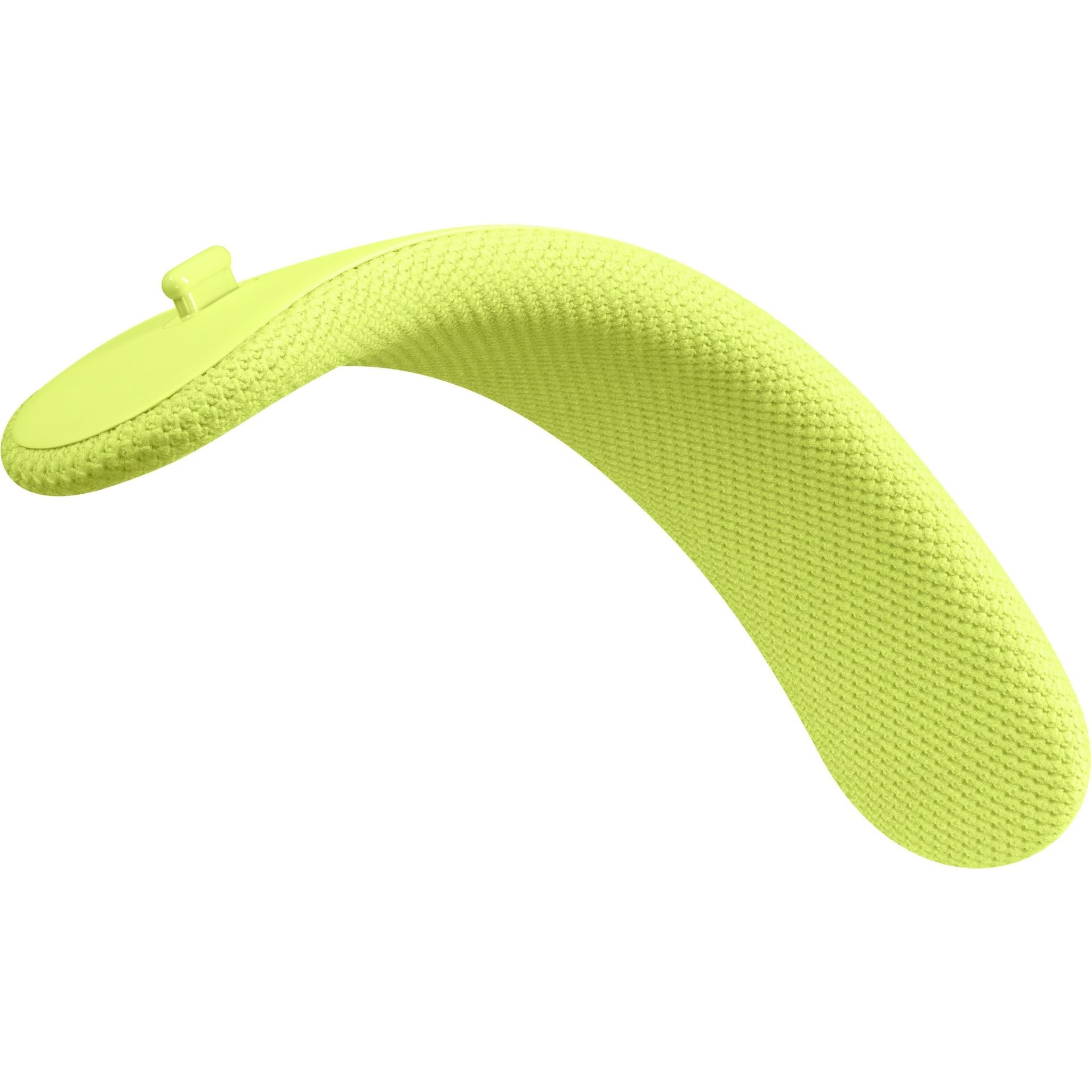 Volt green performance knit headband cushion, curved profile