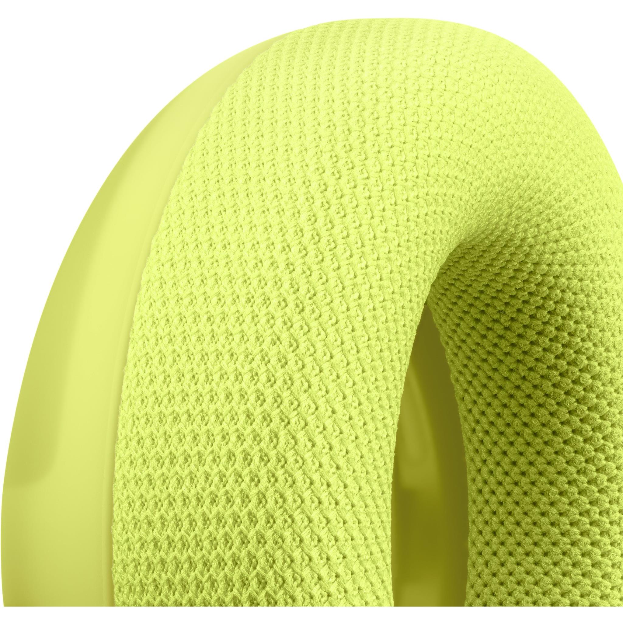 Volt green knit headphone cushion close-up with textured fabric