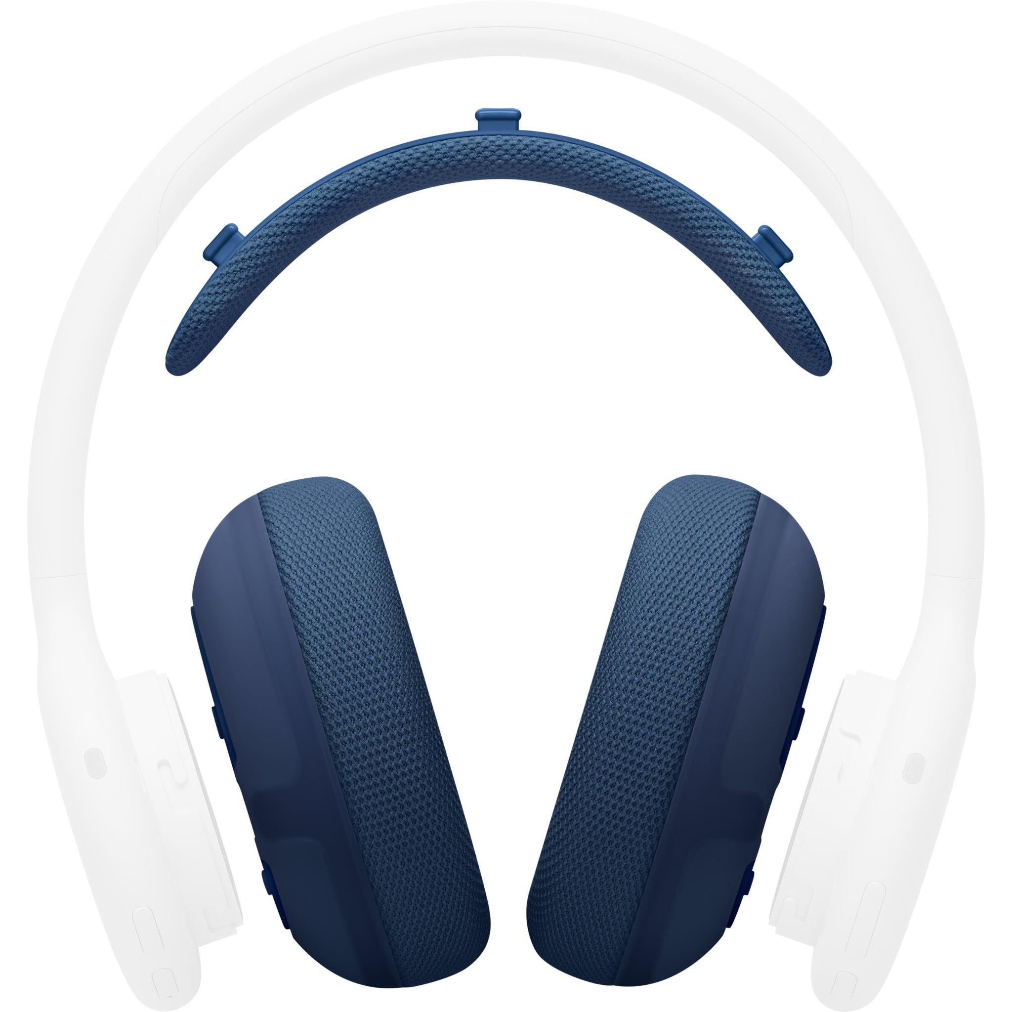 Navy performance knit headphone cushion kit, two ear pads with mounting tabs