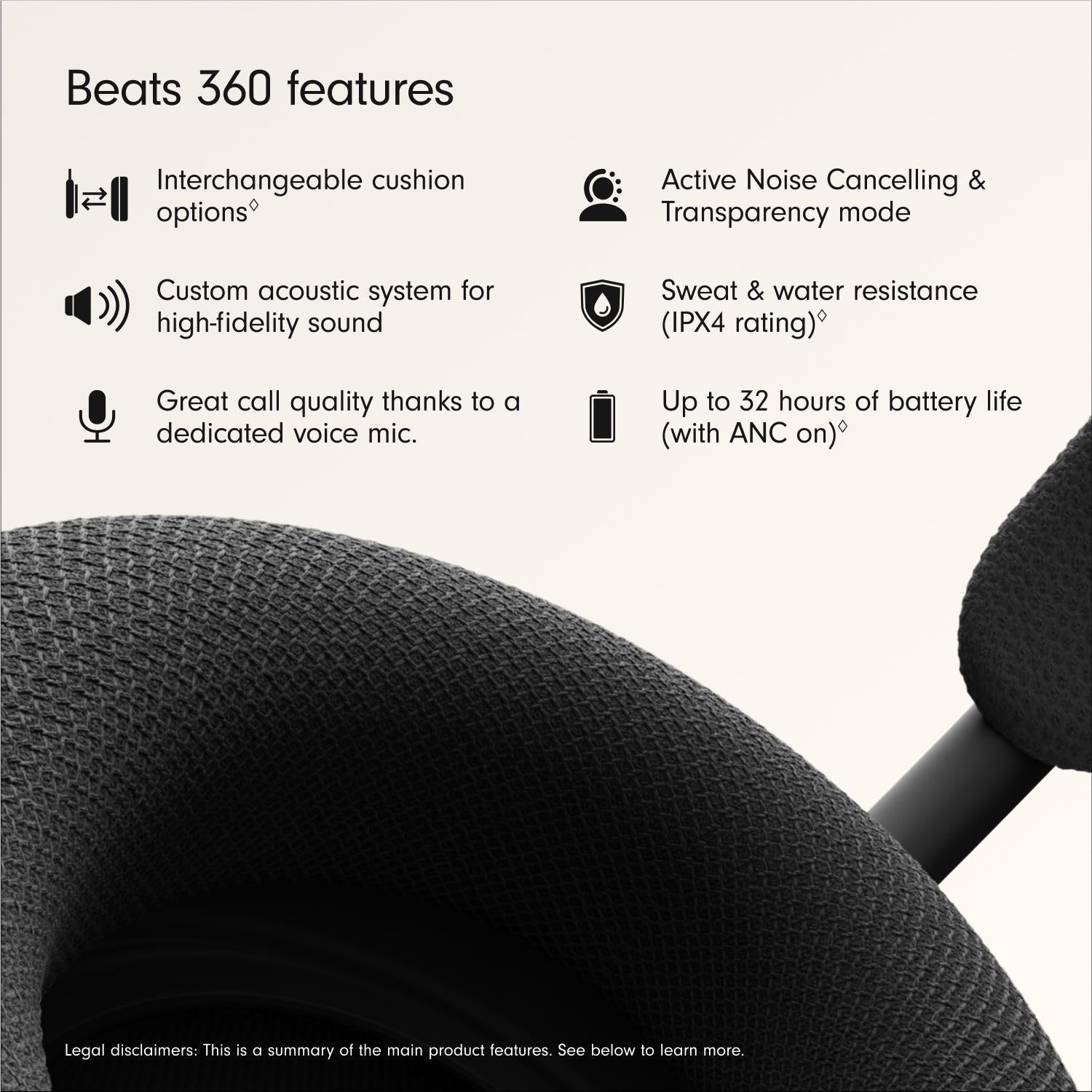 Beats 360 over-ear headphones in Black, image 2 - Over-Ear Headphones at Tech Supply Shed NZ