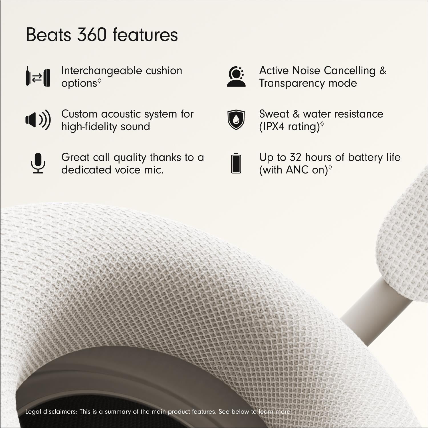 Beats 360 over-ear headphones in Cloud, image 2 - Over-Ear Headphones at Tech Supply Shed NZ