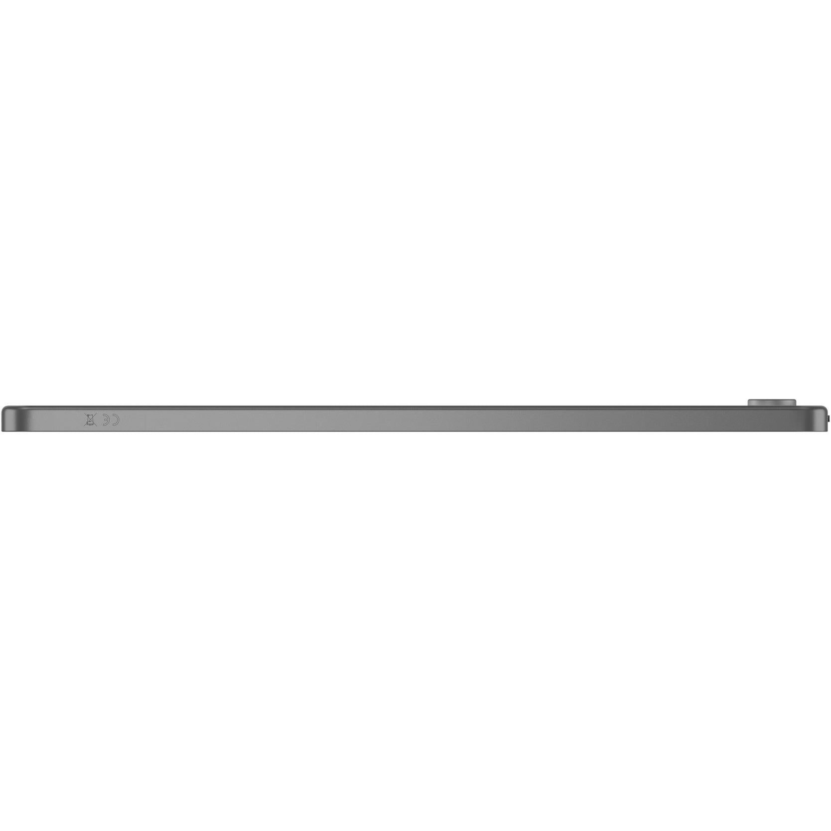 Gray tablet bottom edge with ports and speaker grille openings