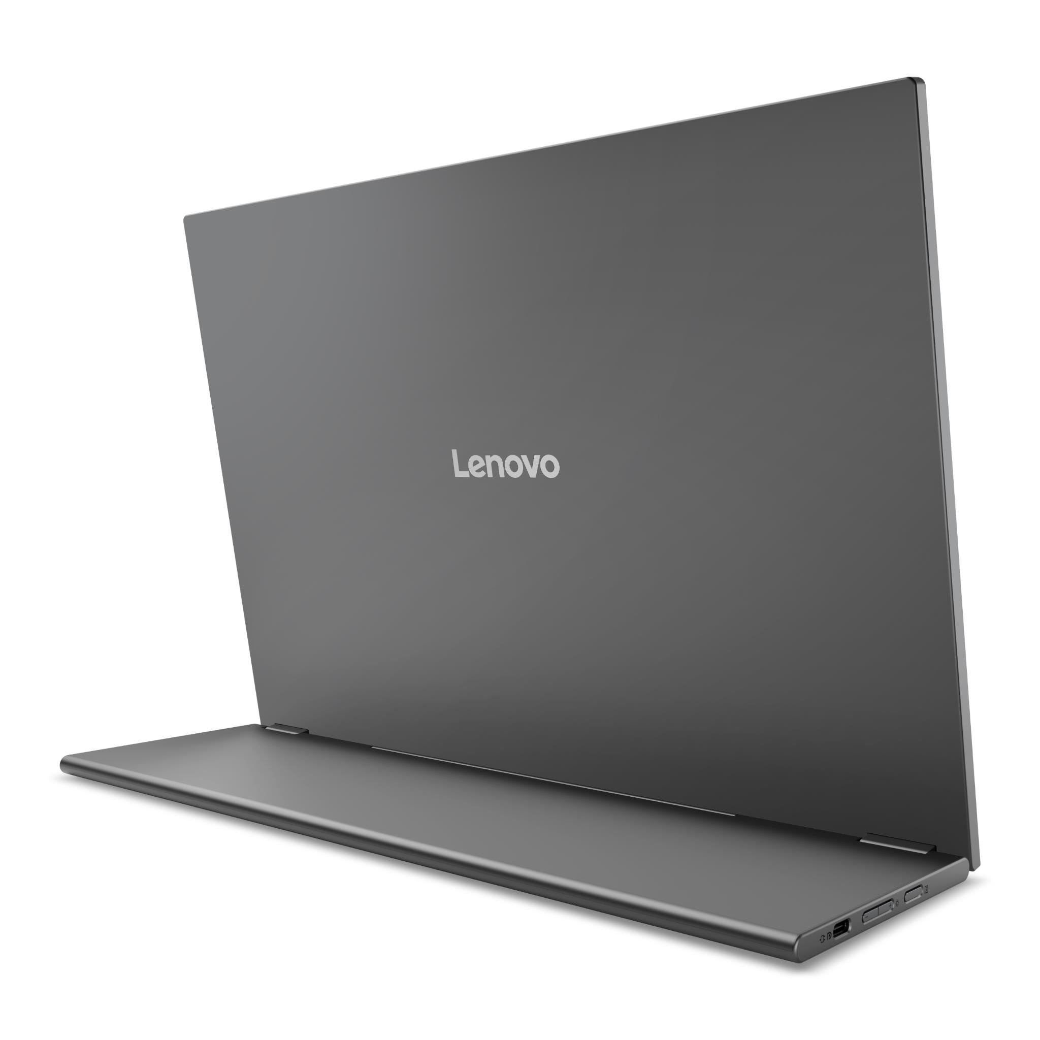 16-inch portable monitor back view with Lenovo logo and slim profile
