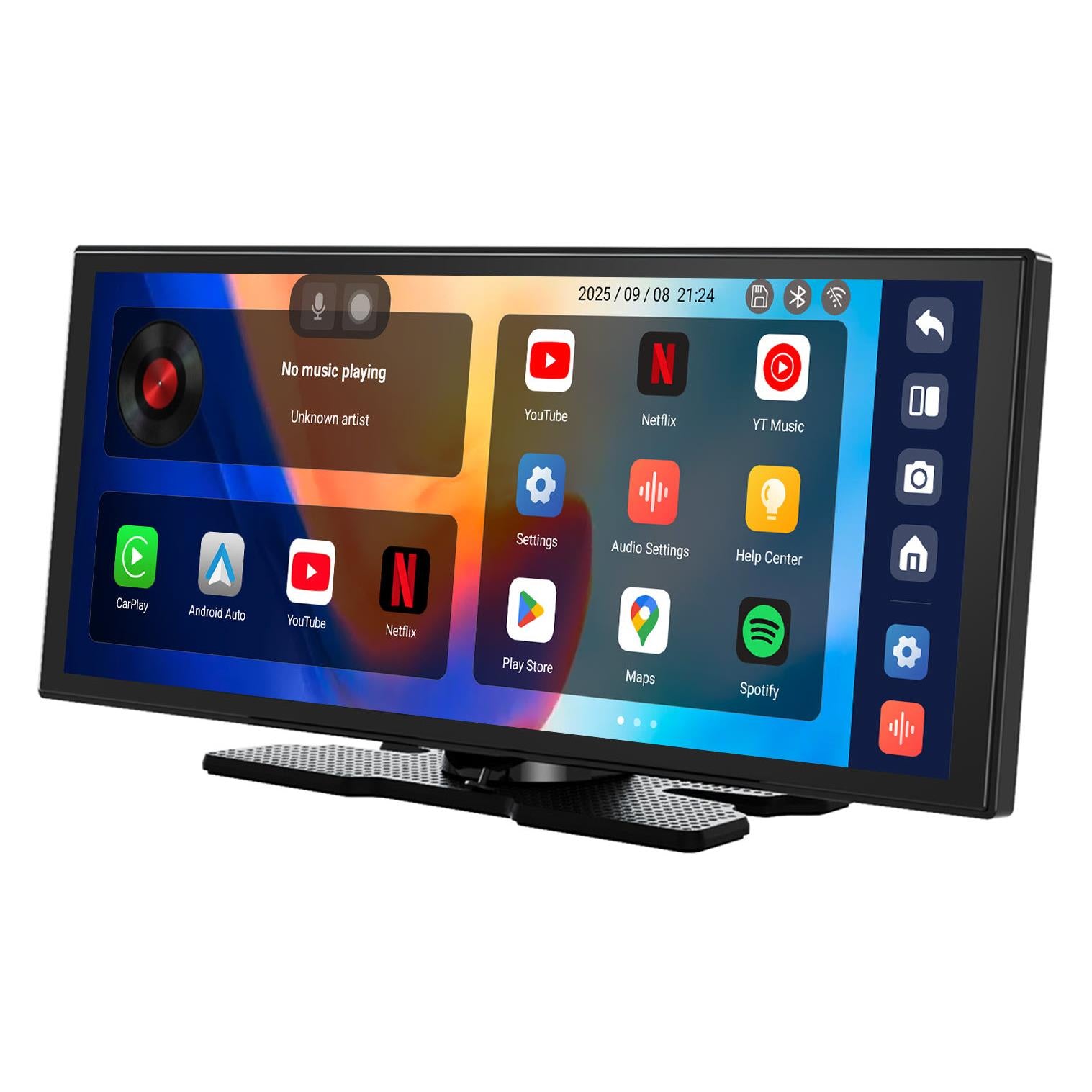 Ottocast 11.4-inch smart car display with dark bezel and app icons on screen