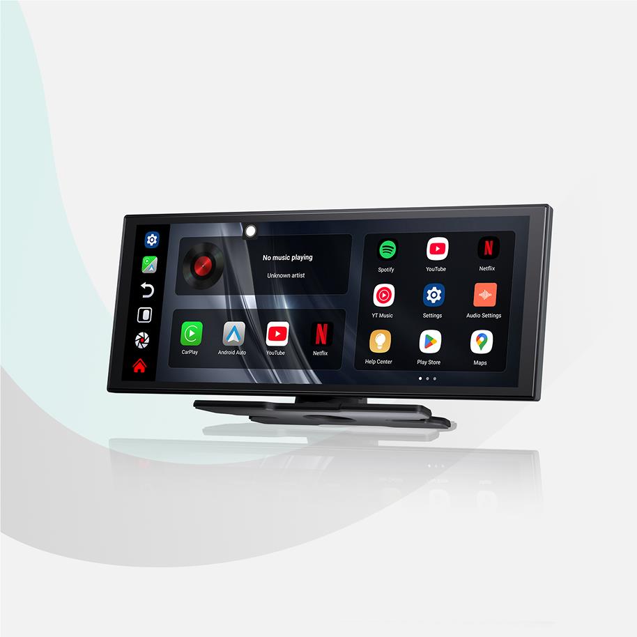 Ottocast 11.4-inch smart car display, dashboard-mounted, side control icons visible