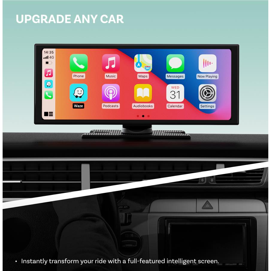 Ottocast 11.4-inch smart car display showing colorful app home icons