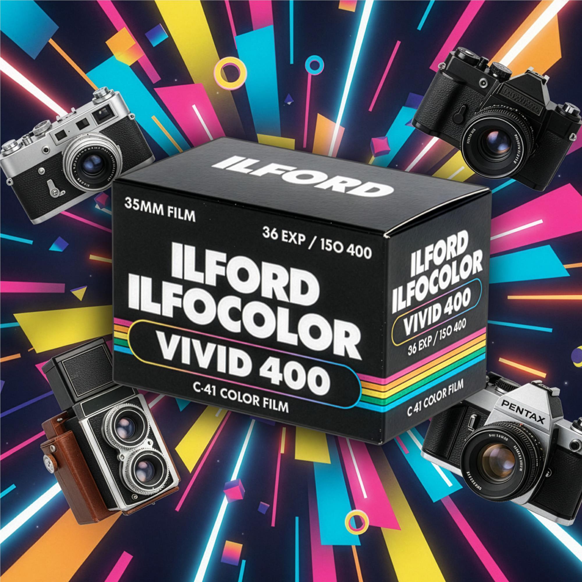 Ilford ILFOCOLOR Vivid 400 35mm film box, 36 exp / ISO 400