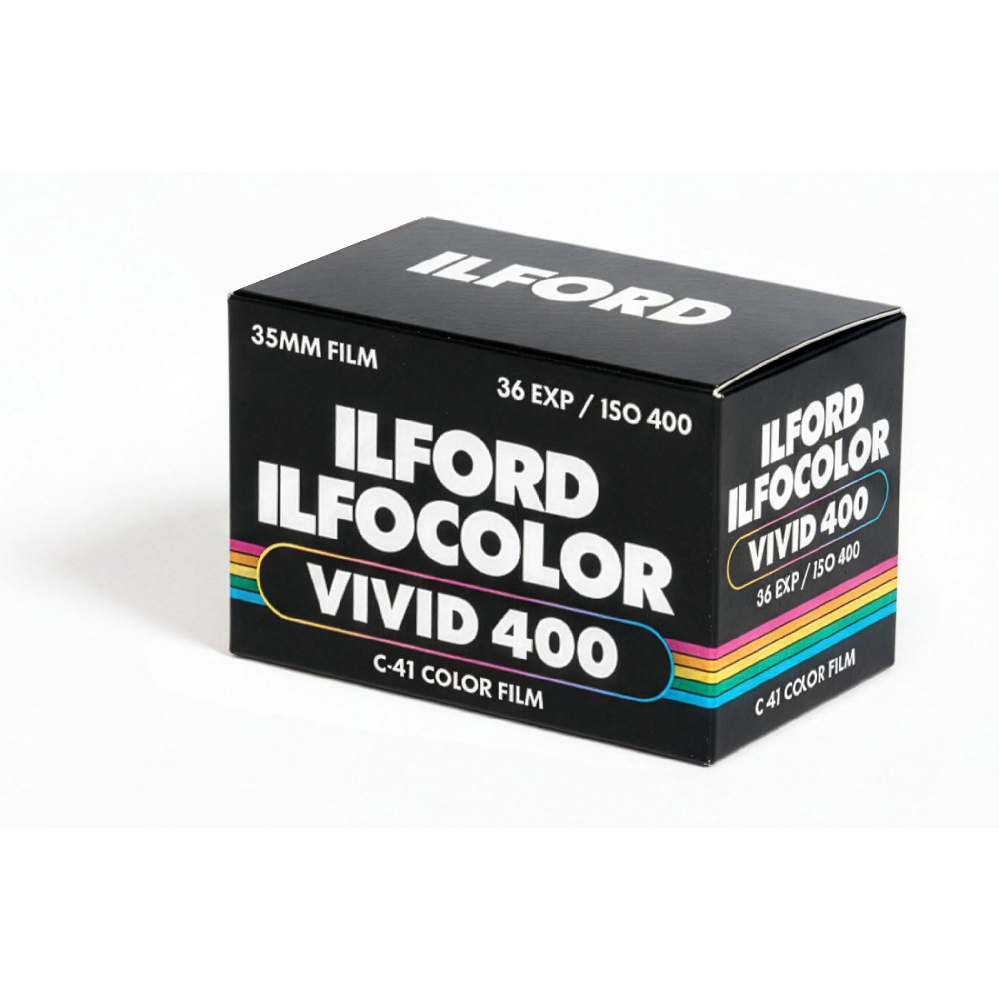 Ilford ILFOCOLOR Vivid 400 35mm color film box, 36 exp, ISO 400