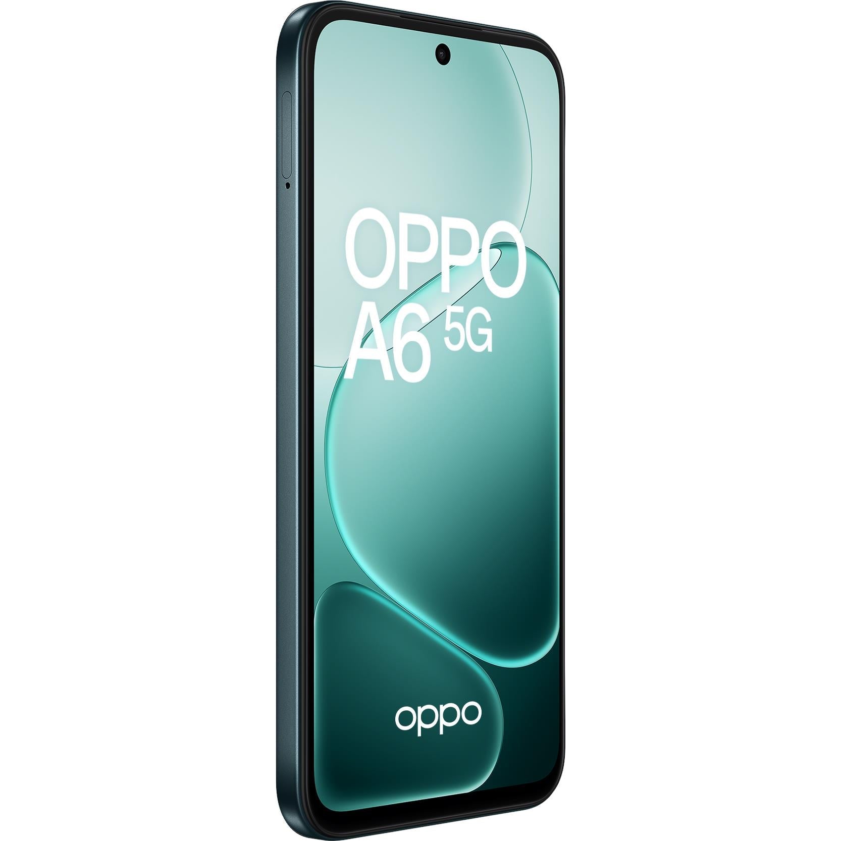 OPPO A6 5G smartphone with front display and OPPO A6 5G wallpaper