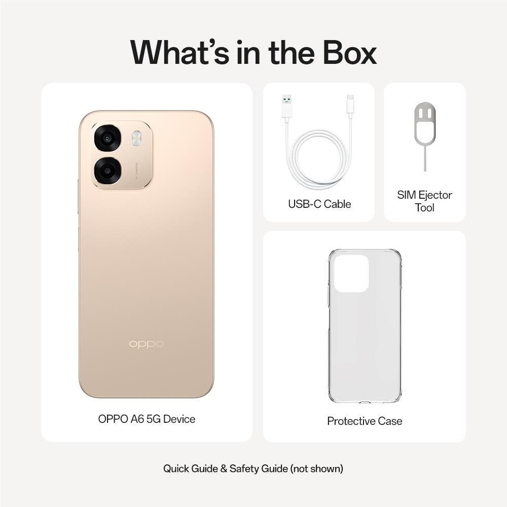 OPPO A6 5G 256GB smartphone in Aurora Gold, image 10 - Mobile Phones at Tech Supply Shed NZ