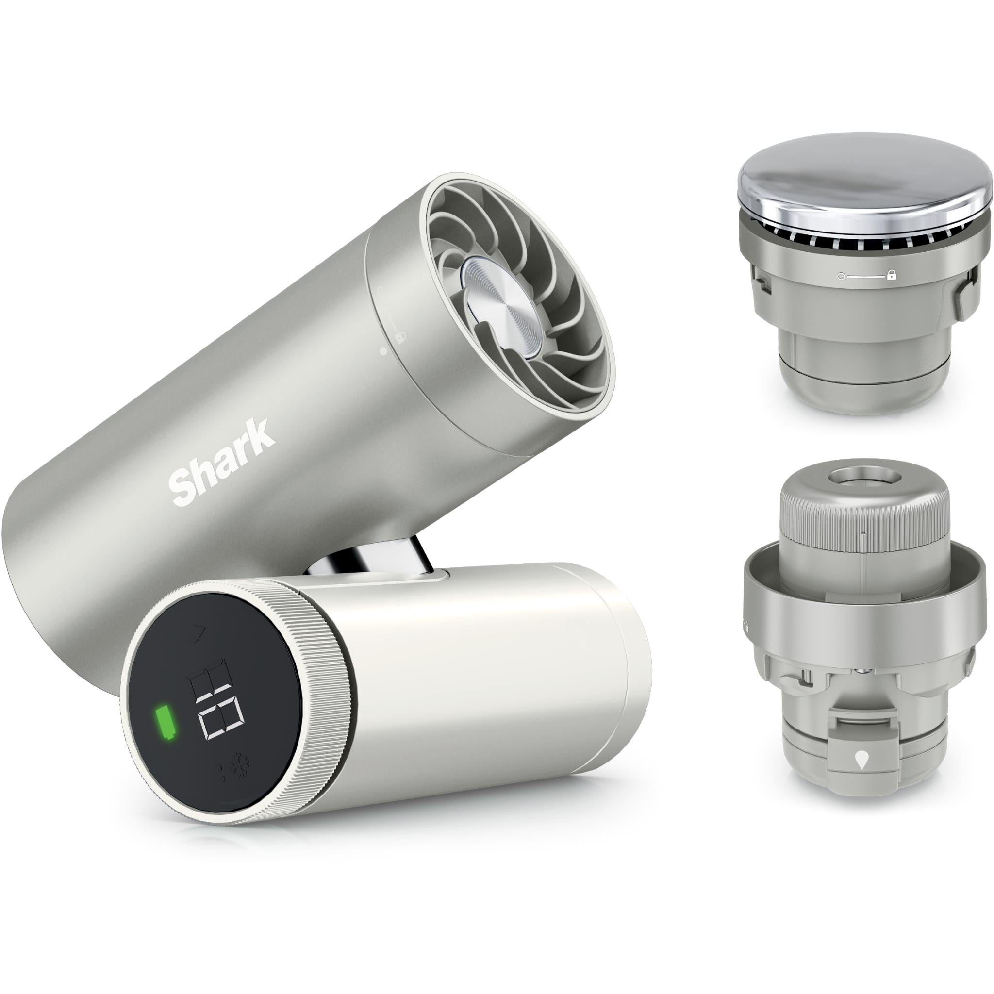 White Shark 3-in-1 personal cooling fan and mist with included fan and mist attachments